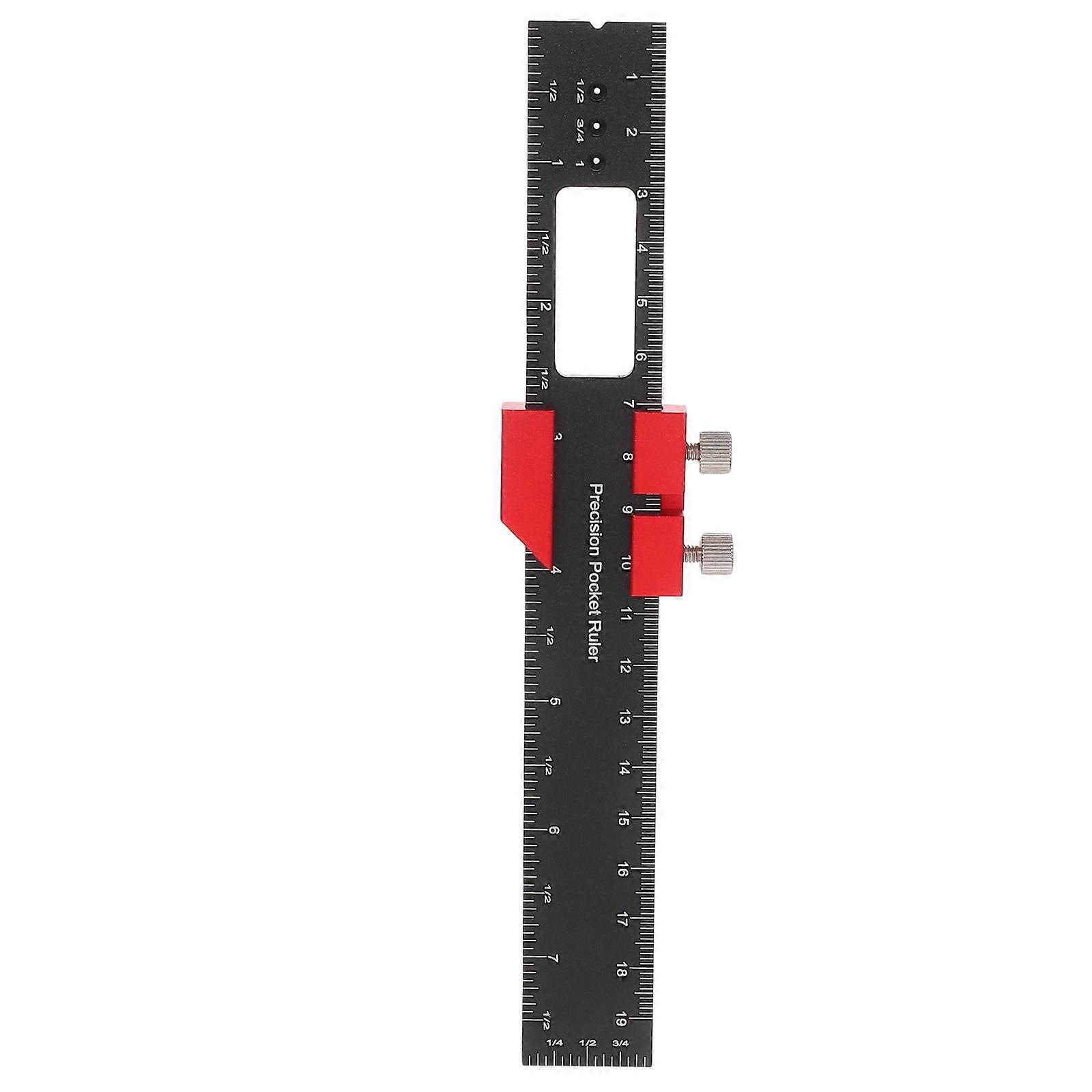 Woodworking Ruler T-Type for Accurate Marking with Metal Slide Rule Red
