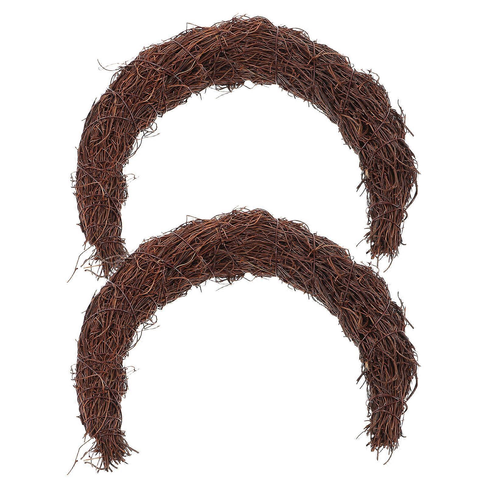 Moon Rattan Wreath for Wedding Decor 2Pcs Black Vine Craft Frames