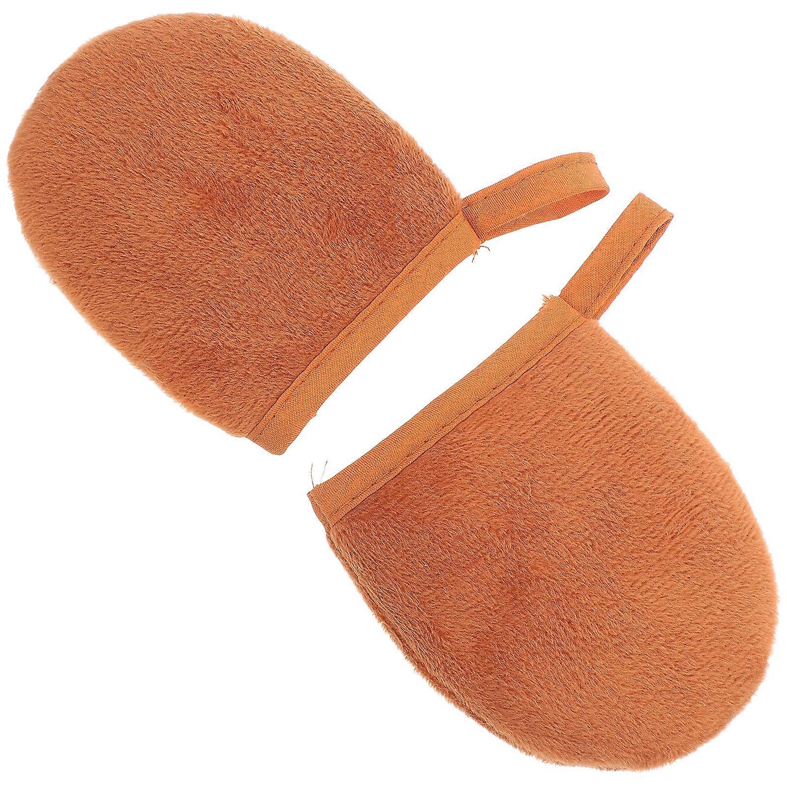 Sun Cream Apply Mitten Plush Lotion Mitt for Tanning Application 2Pcs