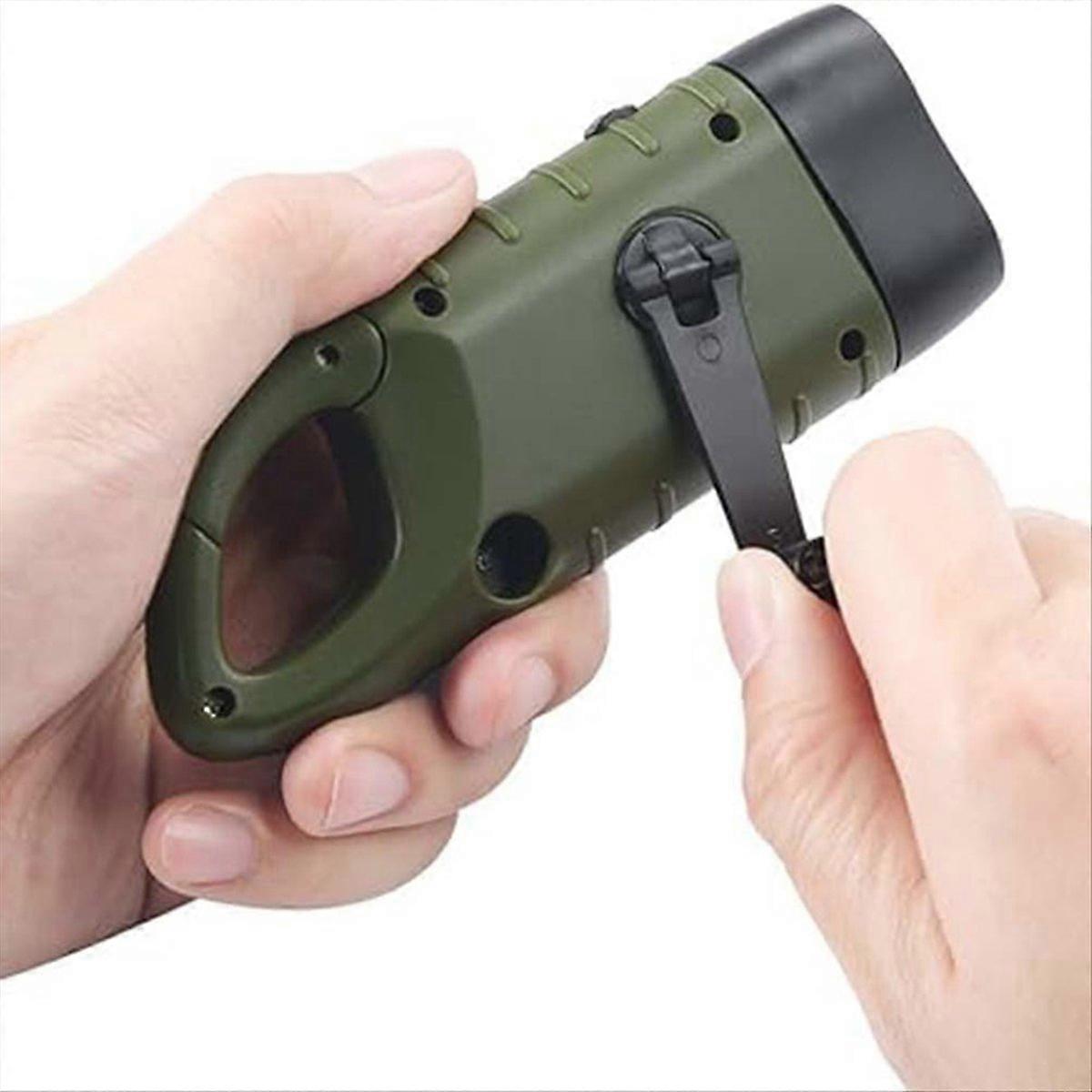 Hand Crank Solar Powered Flashlight, Survival Flashlight,A