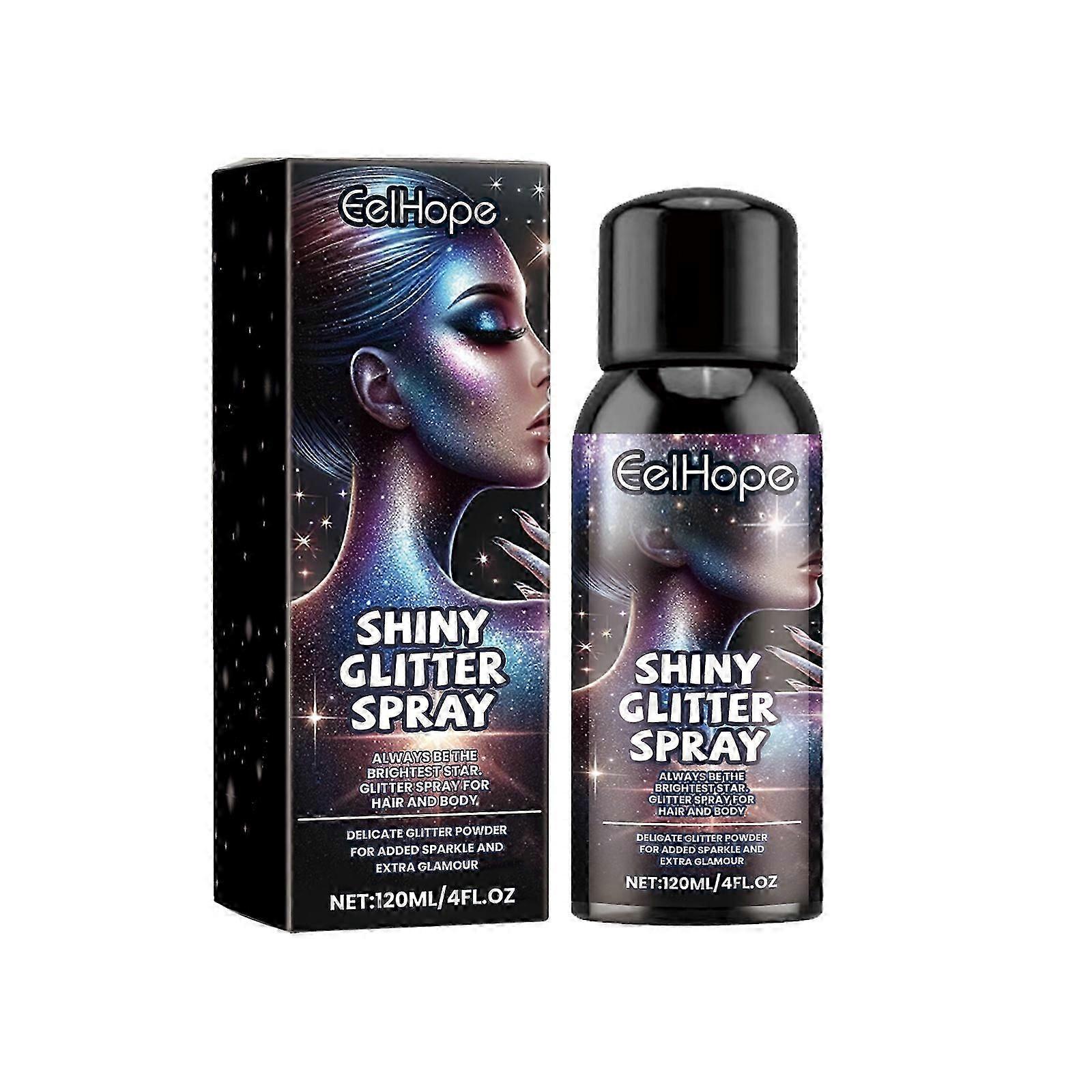 Highlight Brightening Glitter Spray for Hair & Body - 120ml Shimmering Shine with Long-Lasting Radiance, Easy Application for Parties, Festivals & Cel