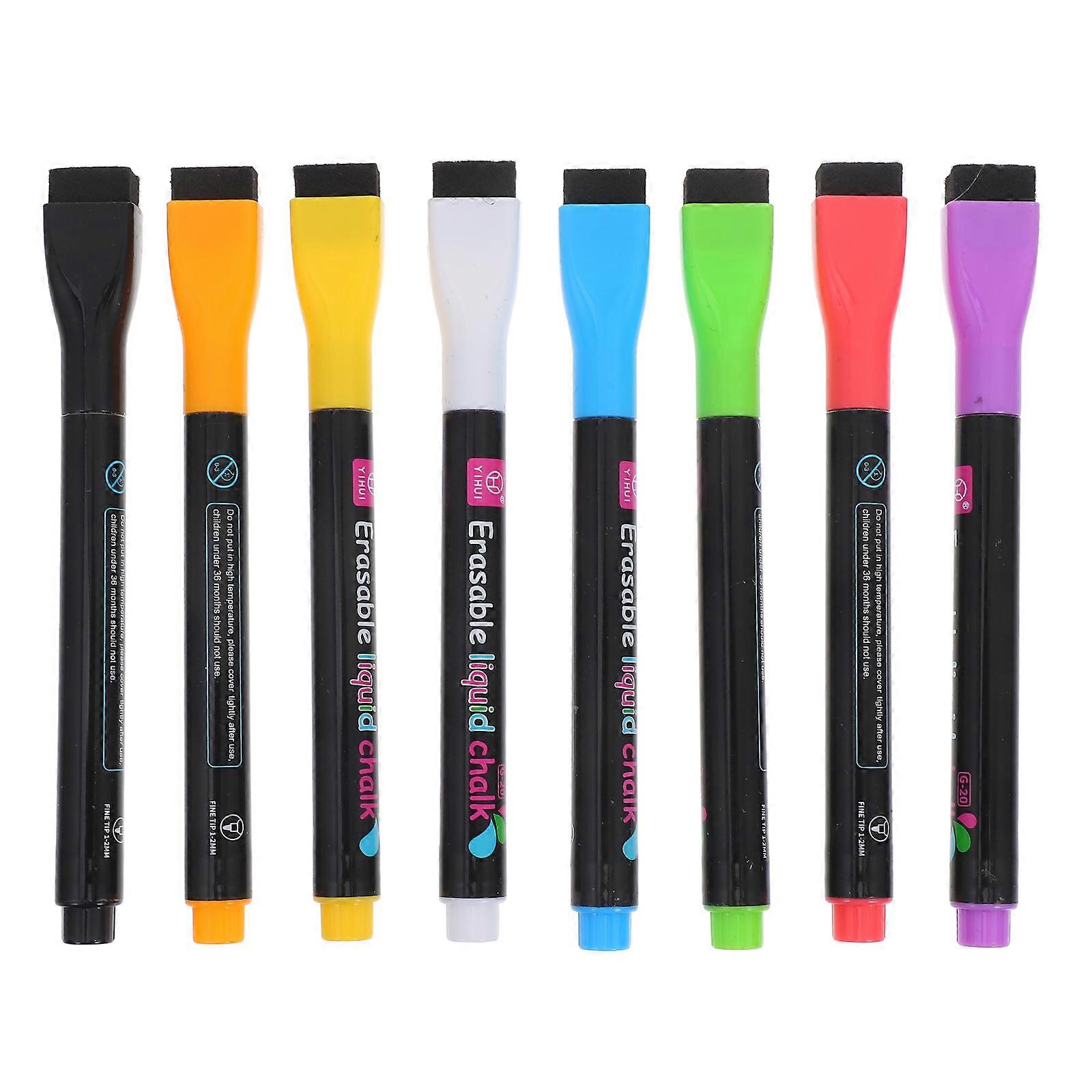 Assorted Color Magnetic Dry Erase Markers for Writing Use Whiteboard 8Pcs