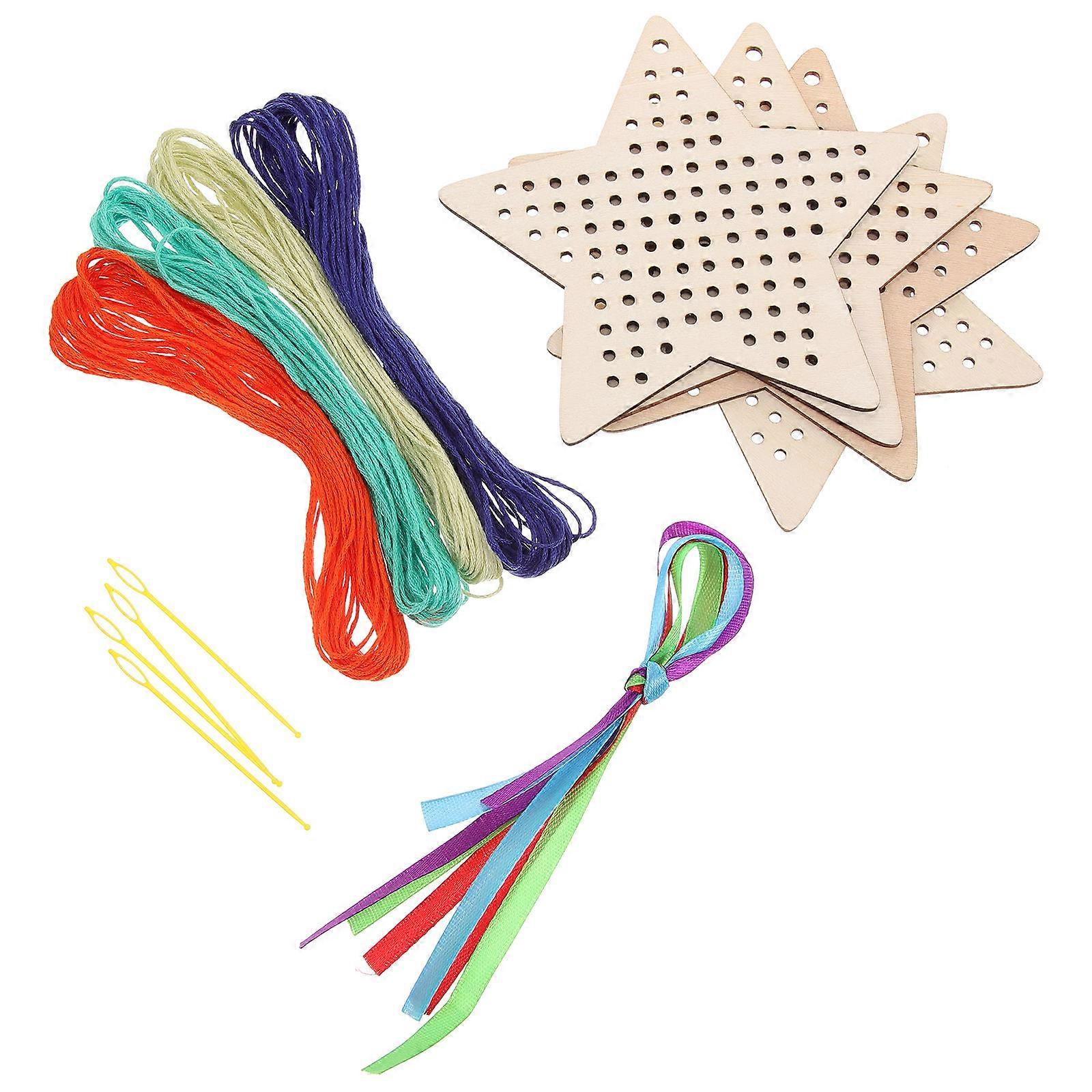 DIY Embroidery Bookmarks Wooden Bookmarks for Reading Use 3Sets