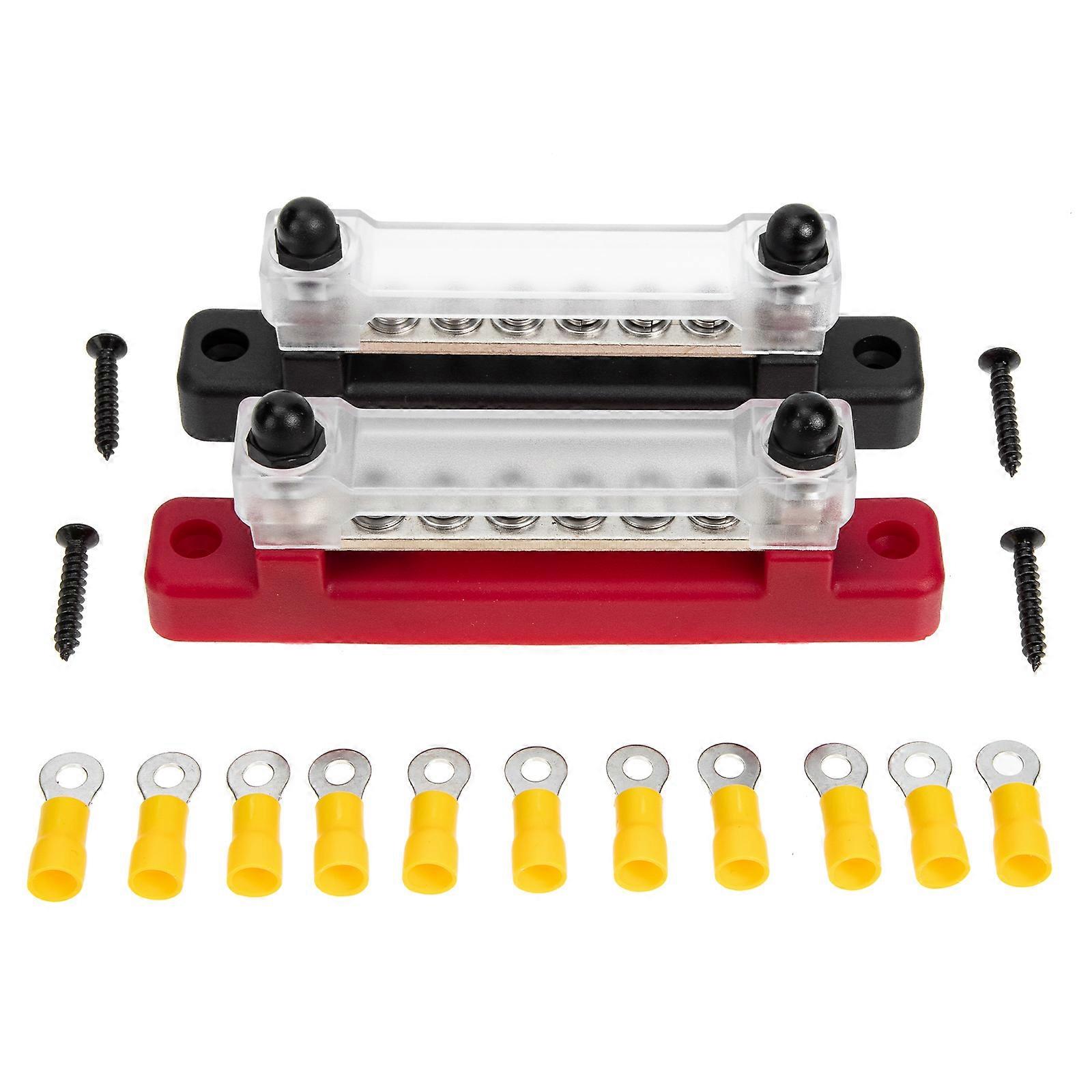 Power Distribution Block Car Terminal Strip Terminal Bus Bar 3Sets