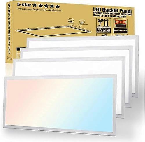 2x4 LED Flat Panel Light 4 Pack 55W 6600LM Commercial Drop Ceiling Lighting for Office Classroom