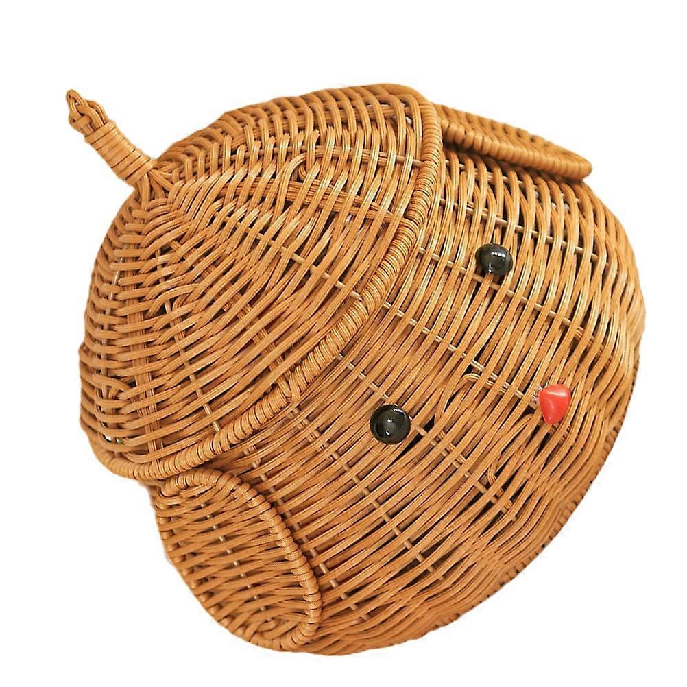 Dog Shaped Storage Basket with Lid for Storage Use Orange Plastic Container