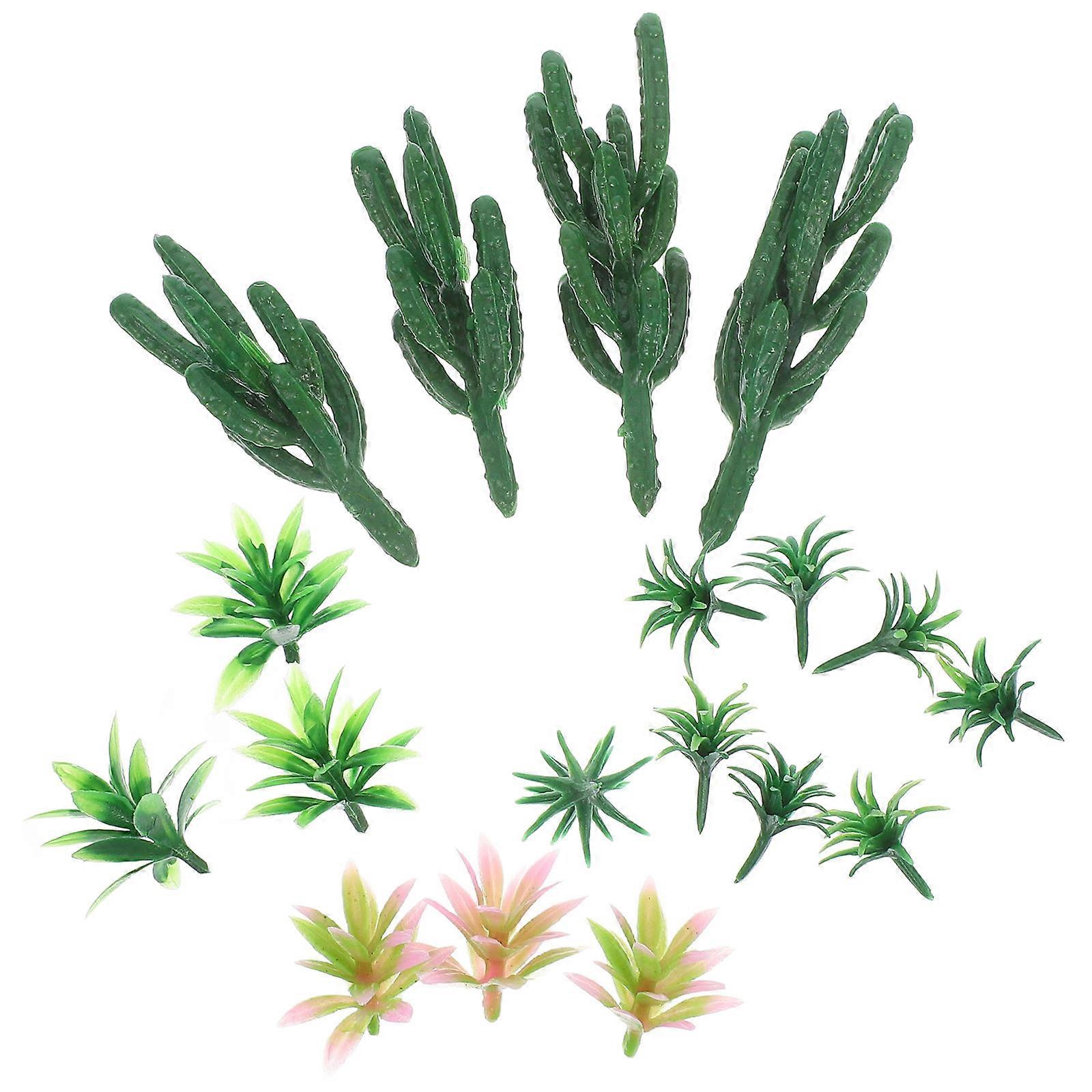 Artificial Tree Model for Decoration 18pcs Miniature Trees in Multi Color Plastic Material