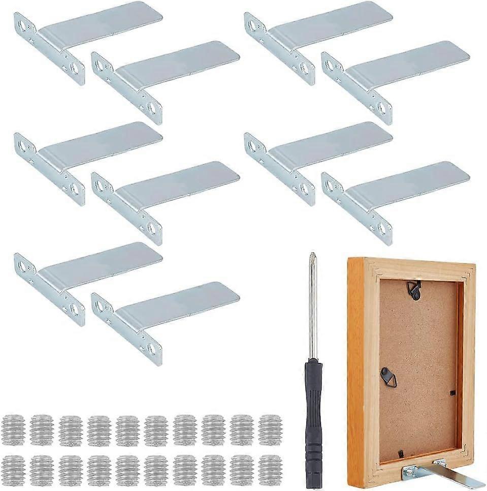 10Pcs Easel Back Photo Frame Easel Stand Easels Back Replacement Picture Frame Stand with 20Pcs Screws and Screwdriver for Photos Pictures Frames Supp