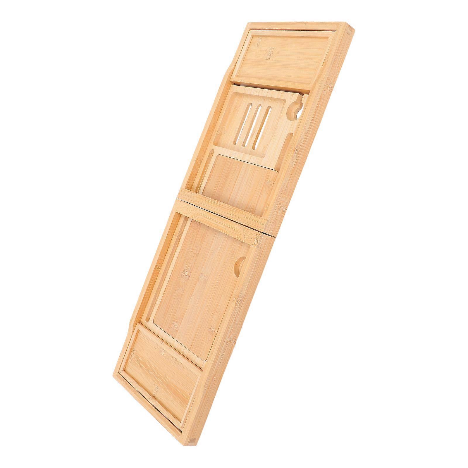 Multi-Function Bamboo Tub Tray for Bathroom with Phone Holder