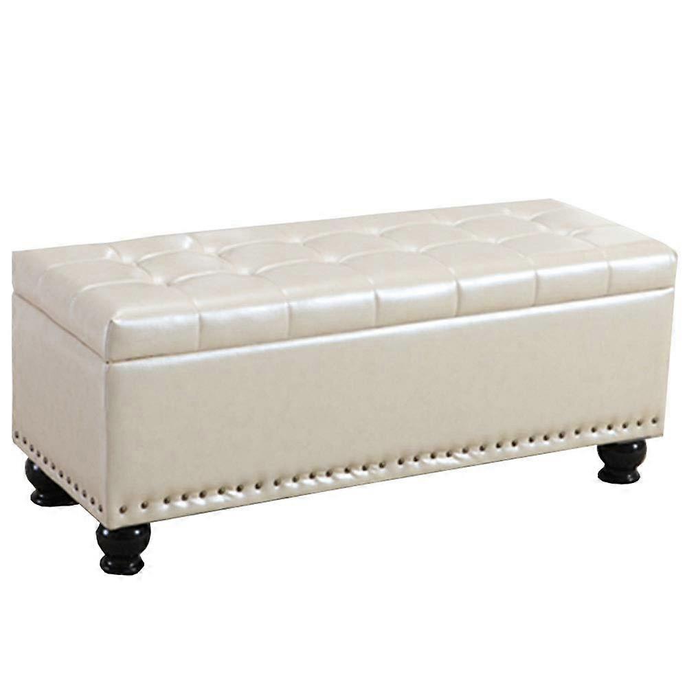 PU Leather Storage Ottoman Bench with Large Hidden Compartment 150kg Load Foldable Design