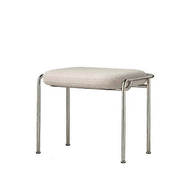 Stainless Steel Stool with MirrorPolished Finish, Ergonomic Design for Entryway, Vanity and Small Spaces