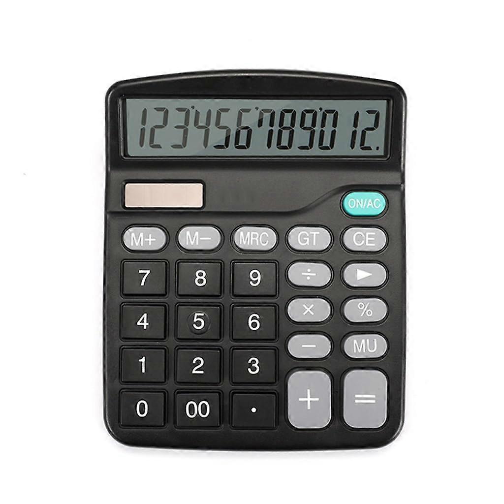 12 Digit Solar Powered Calculator with Large Wide Screen Display for Office and Home Finance