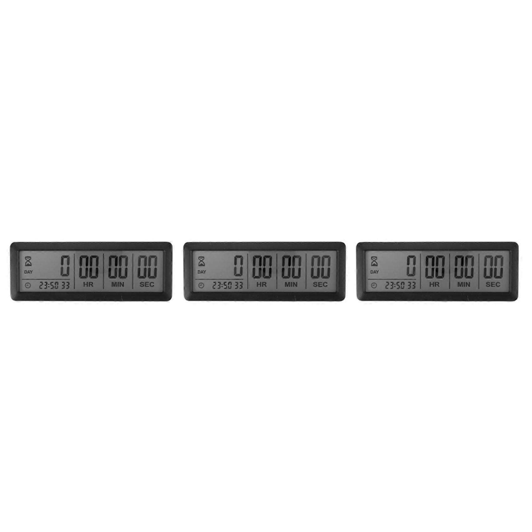 3X Big Digital Countdown Days Timer Clock - 999 Days Count Down Clock Timer for Graduation Lab Kitchen (Black)