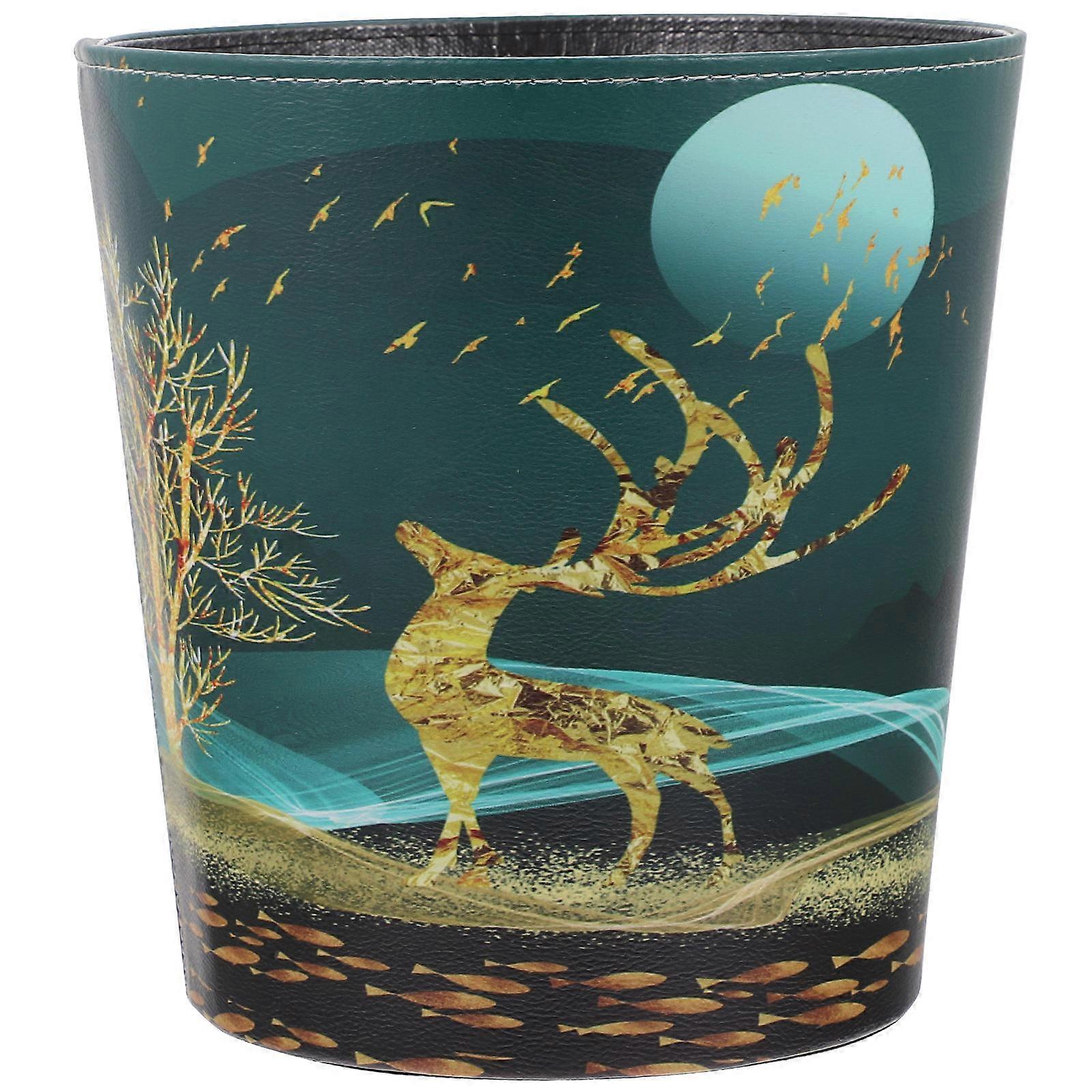 Trash Can Office Wastebasket for Storage Use 1Pcs Green Bin