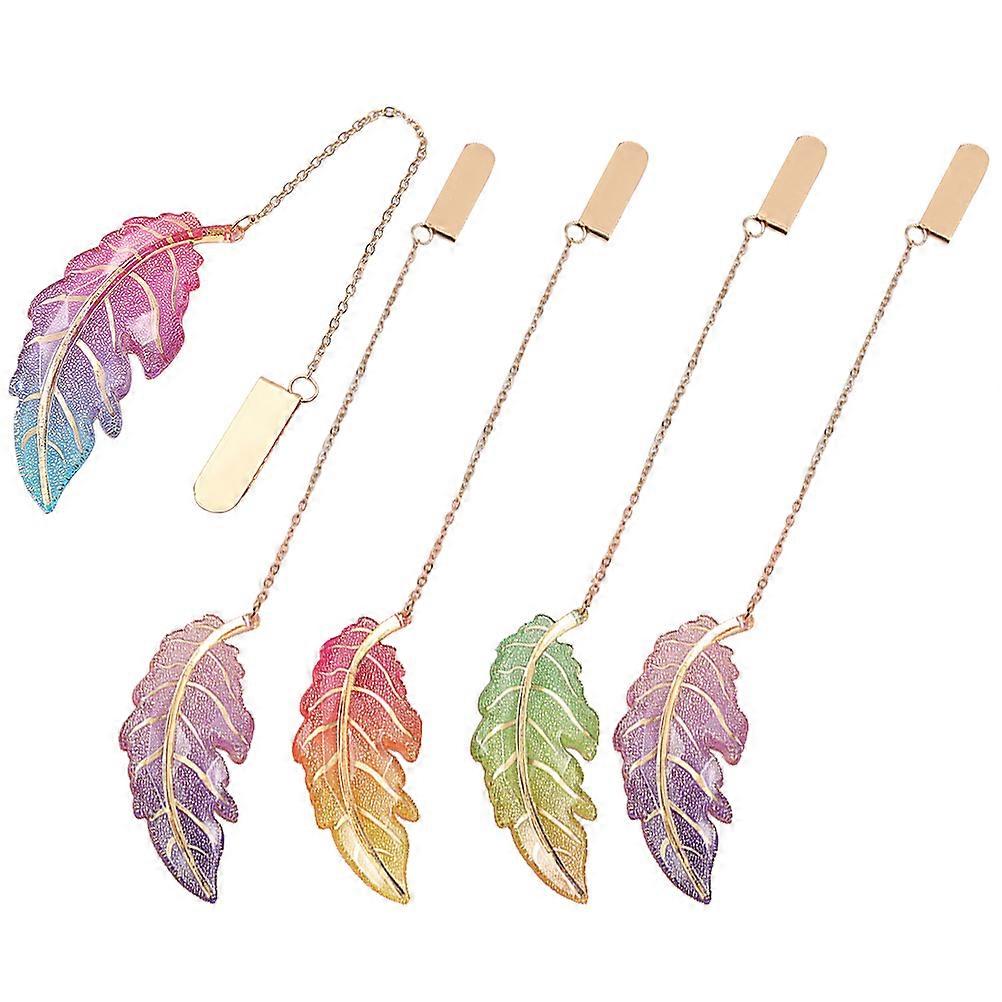 Leaf Shaped Bookmarks Acrylic Bookmarks for Decoration Use 5Pcs