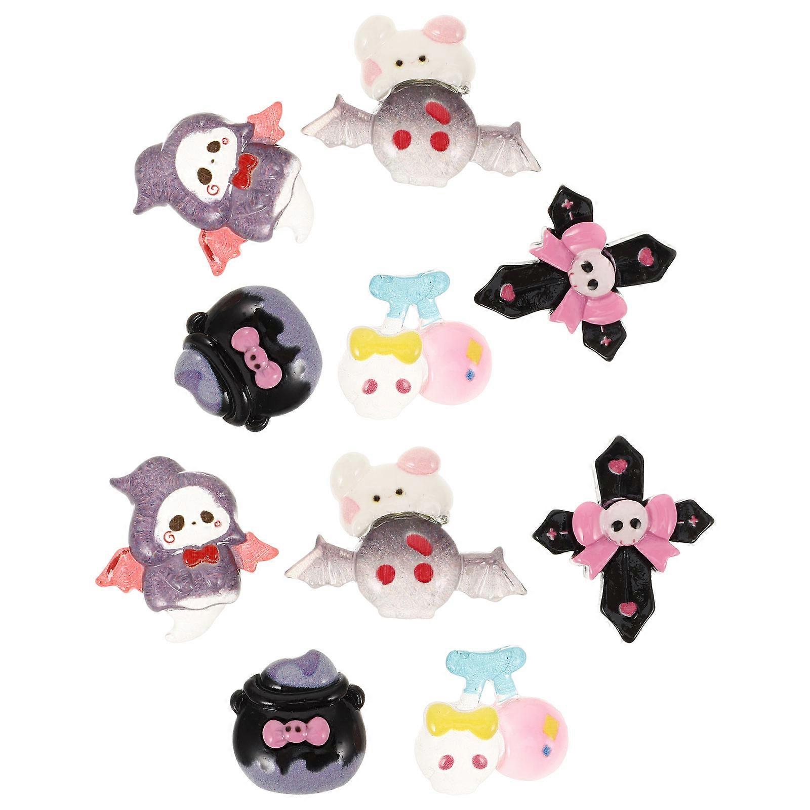 Flatback Resin Accessories Halloween Decorations for Phone Case 10Pcs Kit