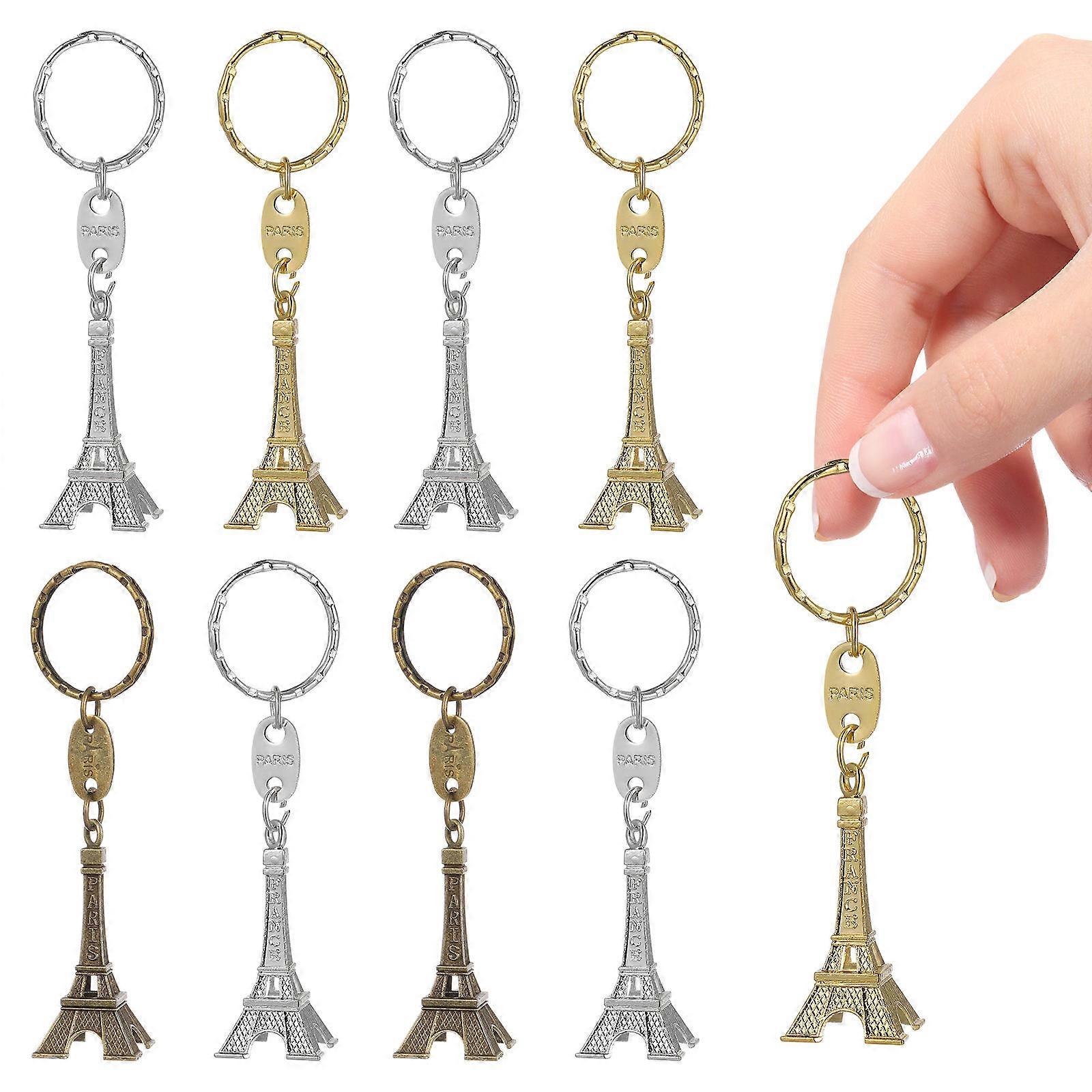 Mini Eiffel Tower Keychain Retro Keyring for Decoration 12Pcs Assorted Colors