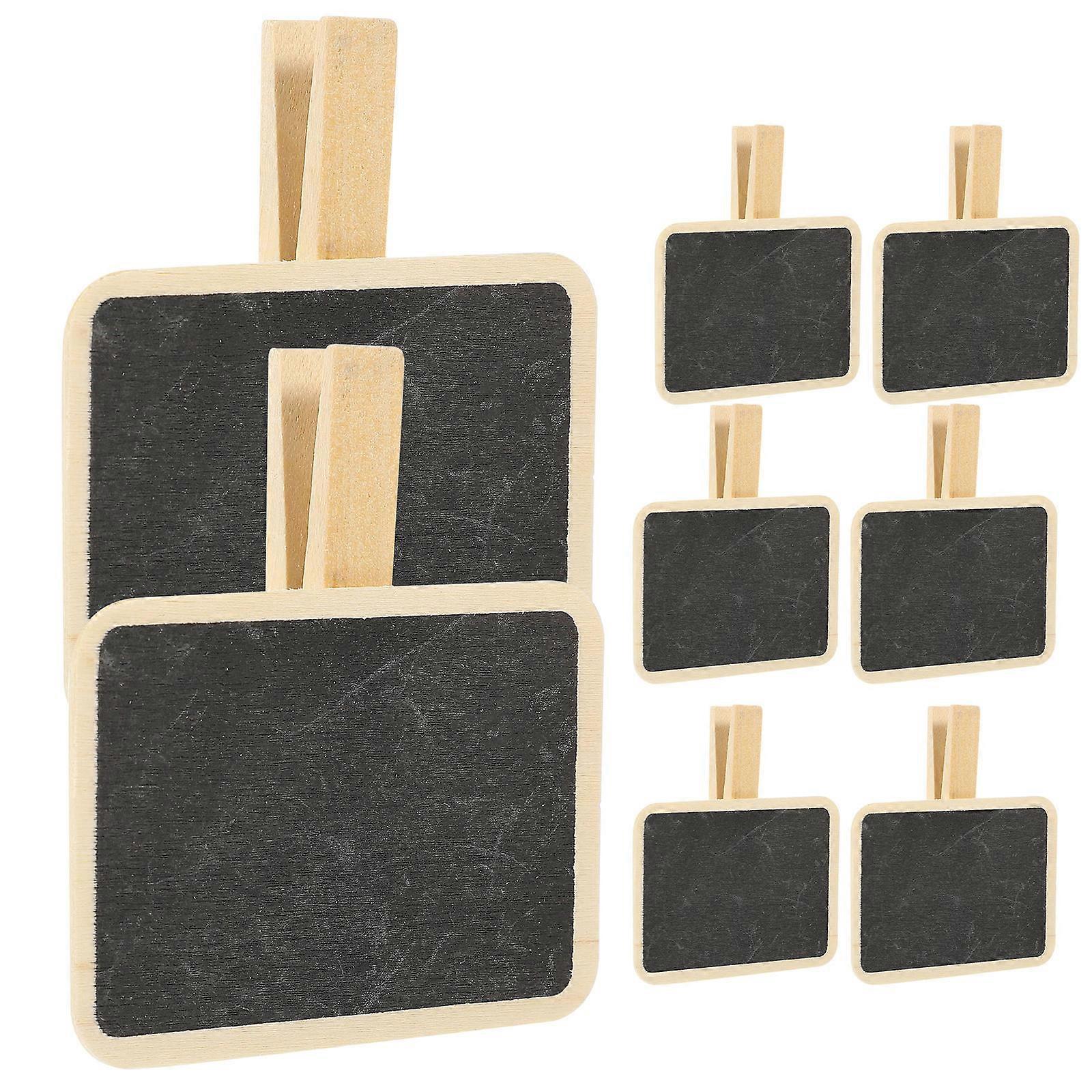 Black Wooden Blackboard Clip for Message Taking 10Pcs Mini Rectangle Chalkboards