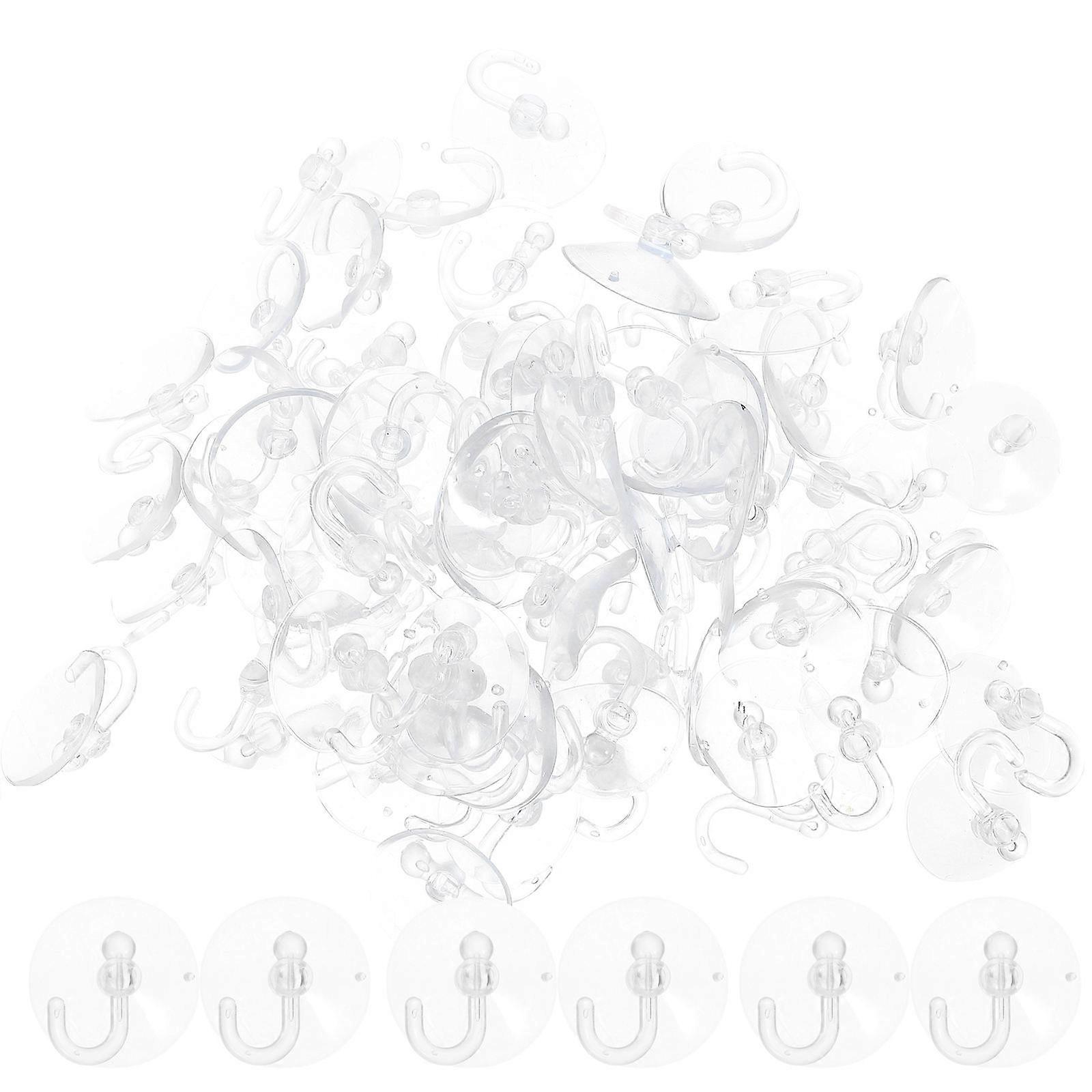 Suction Cup Hooks Multipurpose Hanging Hooks 100Pcs Transparent PVC