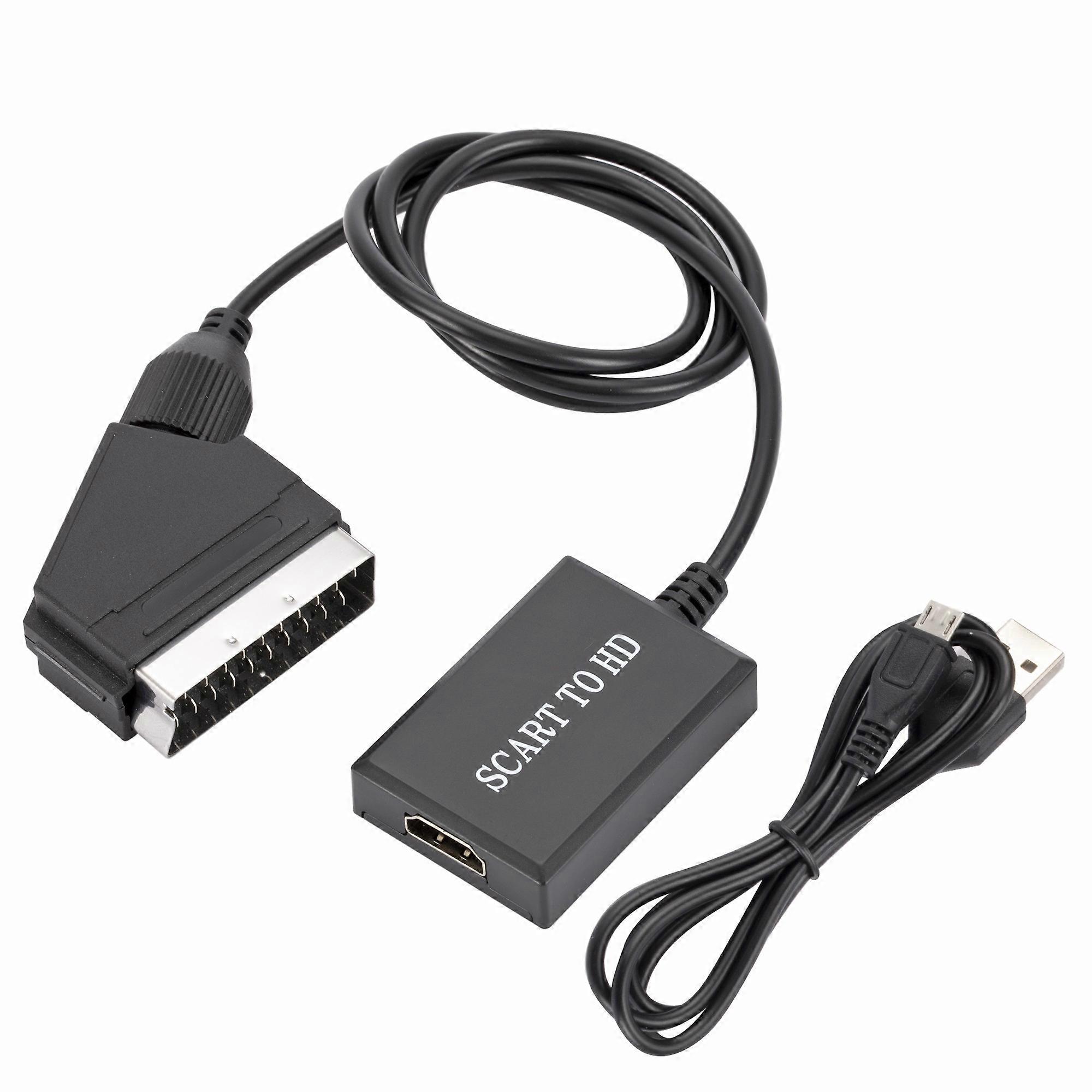 0332 HD SCART to HDMI Converter Data Sync Cable Adapter Support PAL/NTSC3.58/NTSC4.43/SECAM