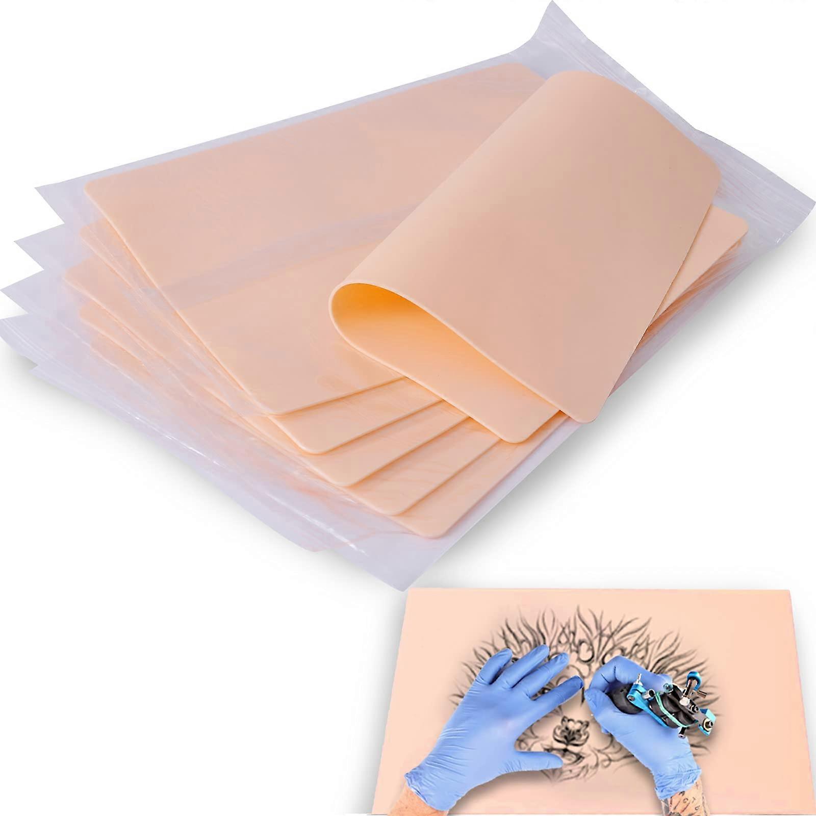 Tattoo Practice Skin 5pcs 8x6in Double Sided Silicone Sheets for Microblading and Permanent Makeup