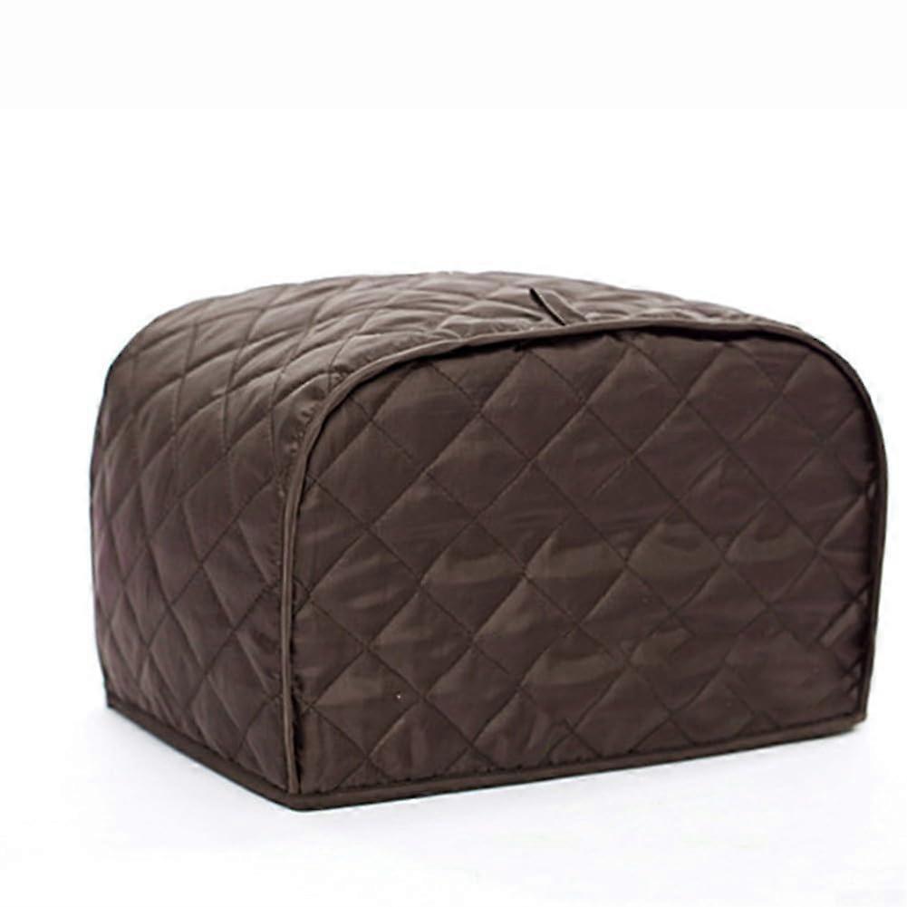 Brown Quilted Toaster Cover for 2 and 4 Slice, Dustproof Protector, Easy Clean Polyester Cotton