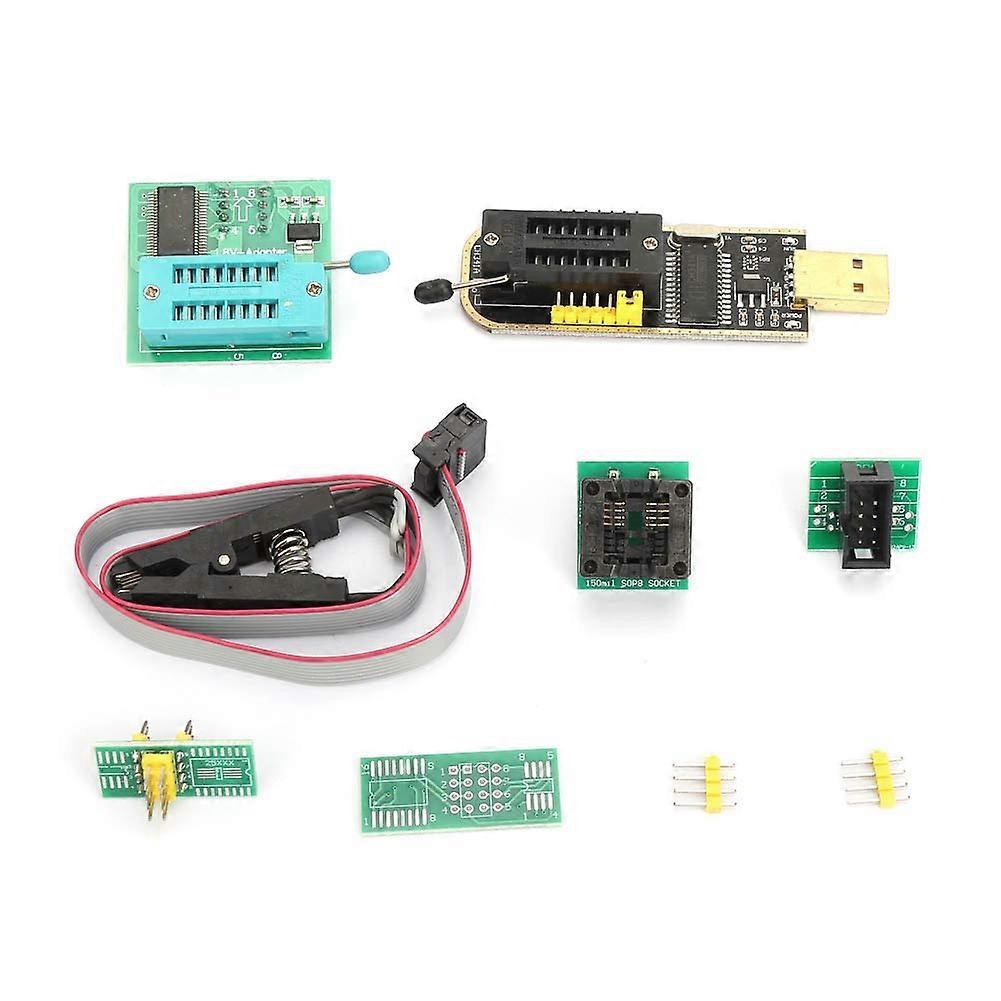 CH341A USB Programmer with SOP8 Clip and 1.8V Adapter for EEPROM BIOS Chip Flash