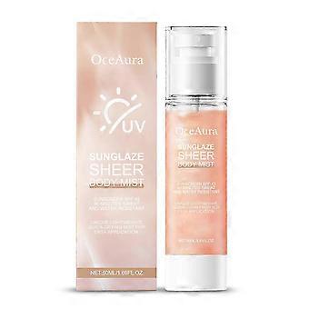 SPF 42 Sunglaze Sheer Body Mist Sunscreen, Sunglaze Shimmering Oil Spray, Broad-Spectrum UV Protection for Face & Body