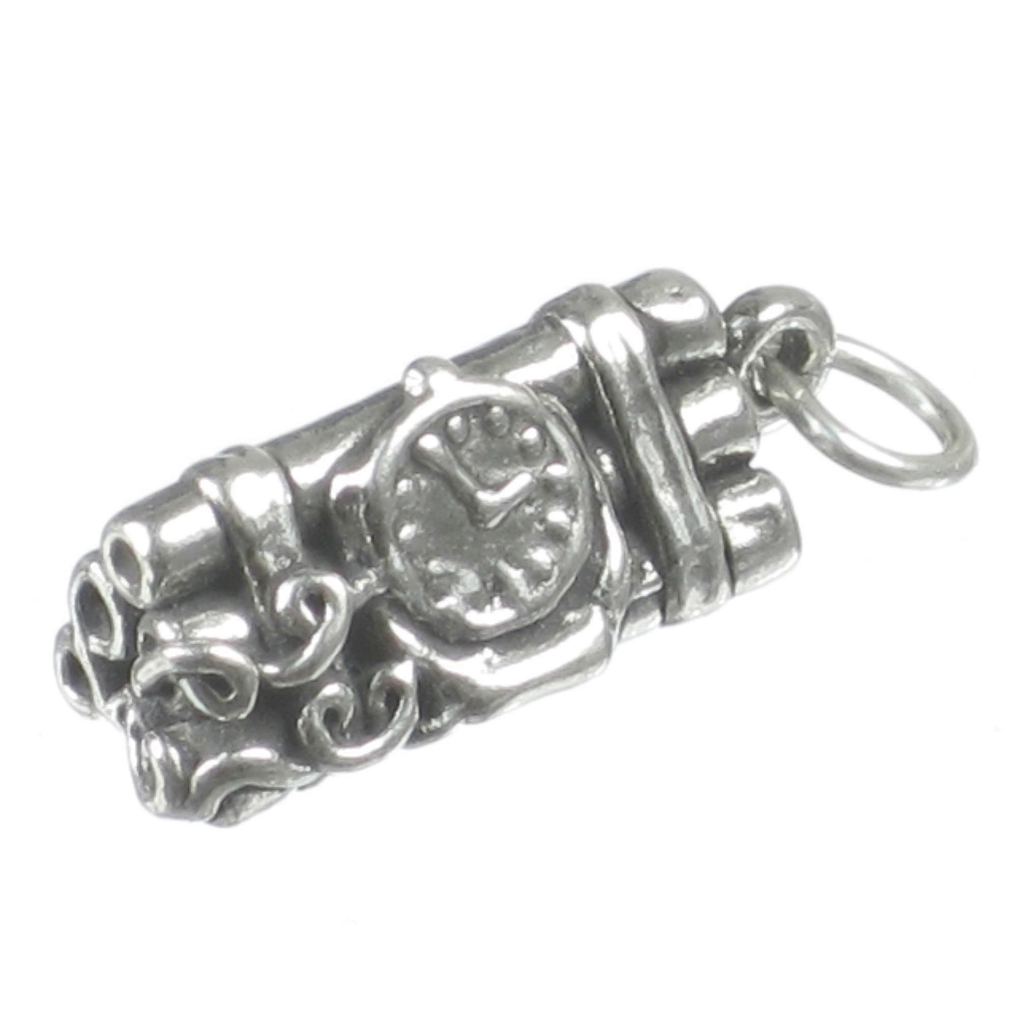 Time Bomb Dynamite sterling silver charm .925 x 1 Explosive charms