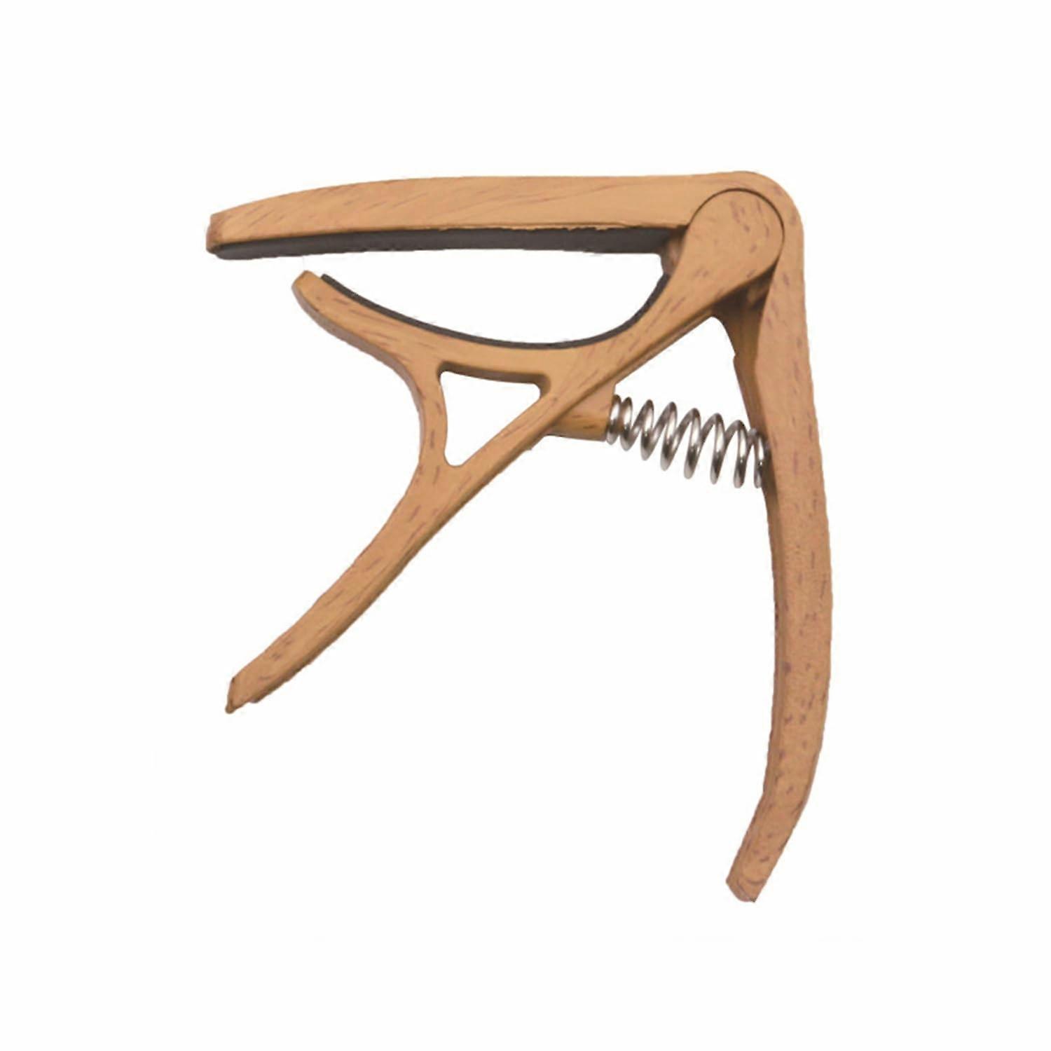 Guitar Capo with Pick Holder for 6 String Acoustic, Adjustable Nylon Light Wood Grain with Peg Puller