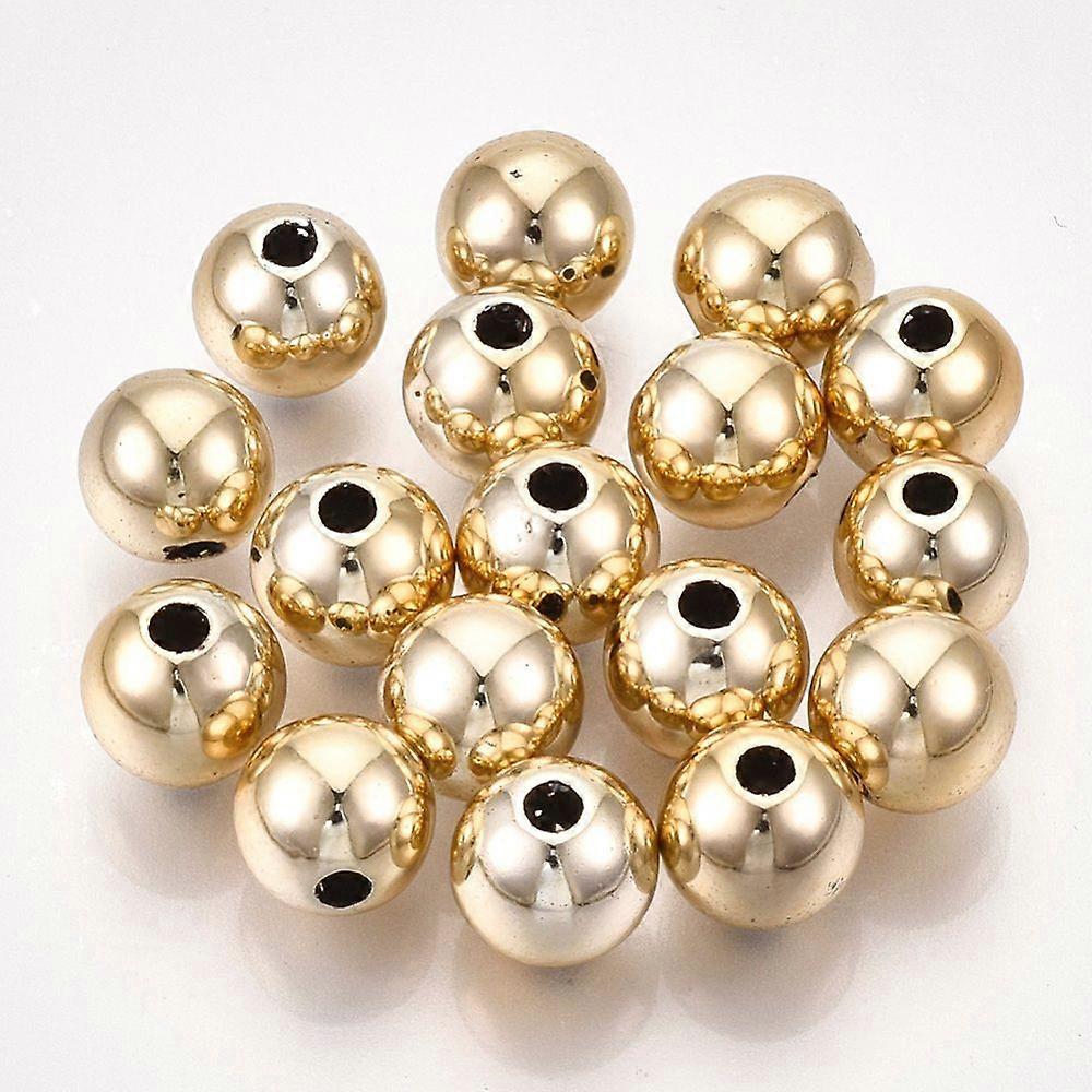 Plastic Beads Round Golden 6x5.5mm Hole: 1.8mm