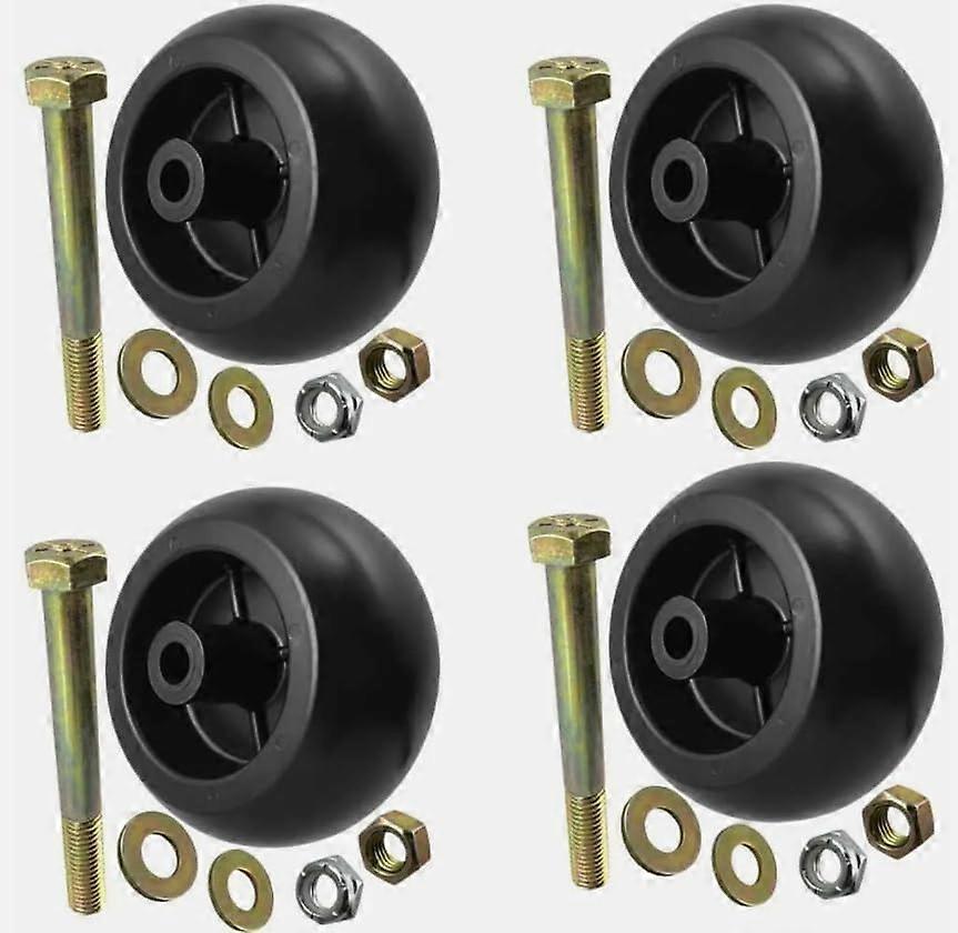 Lawn Mower Deck Wheels 5 Inch Replacement Kit with Mounting Hardware for Hustler Mower
