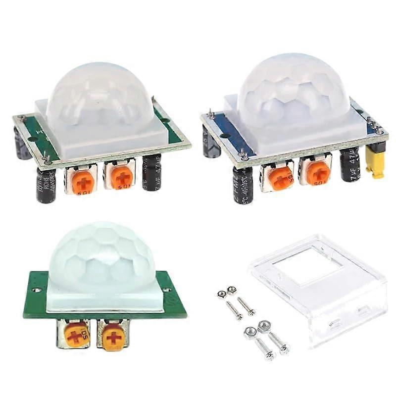HCSR501 PIR Motion Sensor Module with Adjustable Sensitivity and Protective Case for Arduino Projects