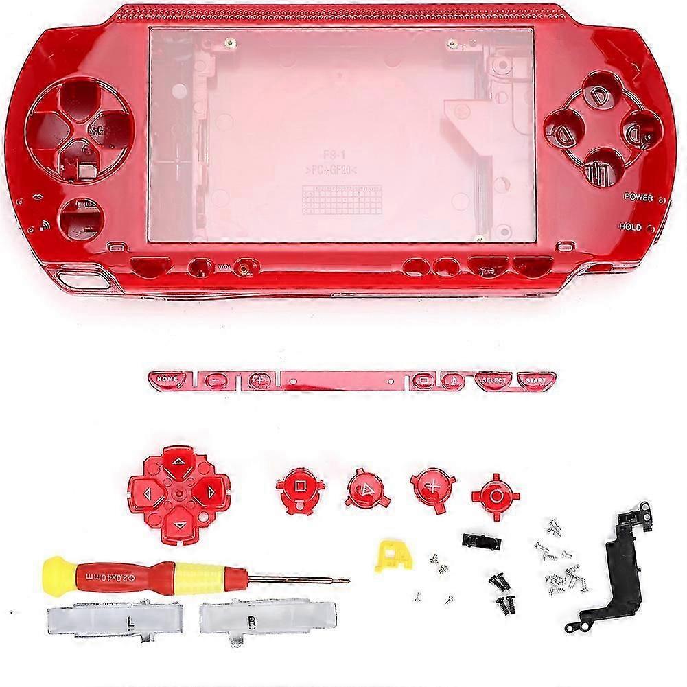 Replacement ABS Material Host Game Console Shell with Screwdriver for PSP1000 Console Red