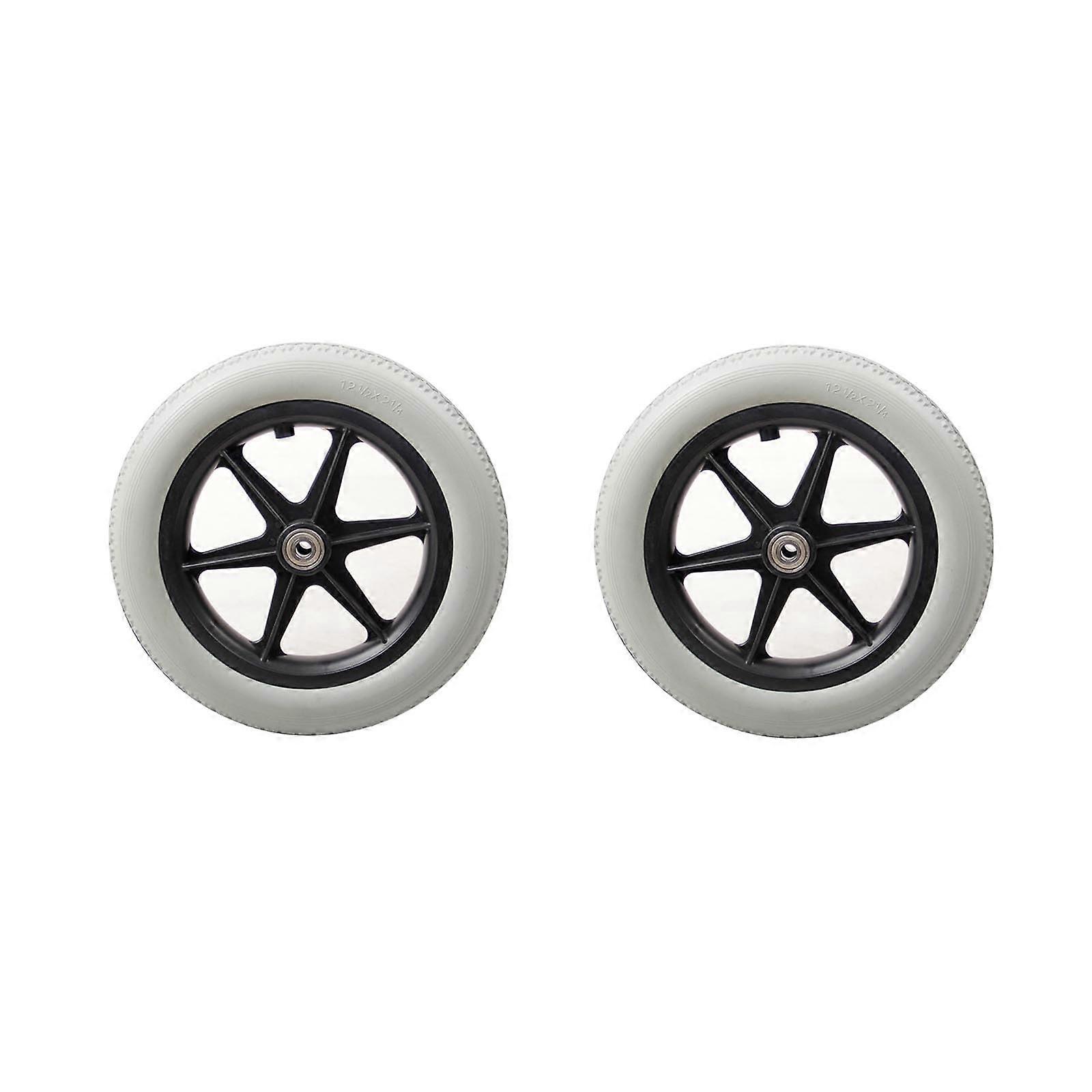 12 Inch Solid Wheelchair Rear Wheel Replacement with Lightweight Gray Design