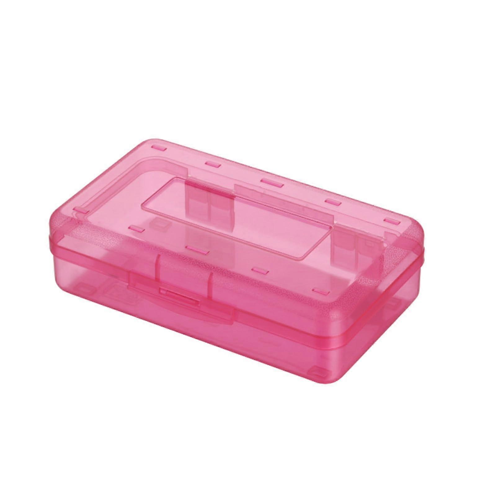 Large Capacity Clear Plastic Pencil Case with Snap Lid, Stackable Storage Organizer for Office
