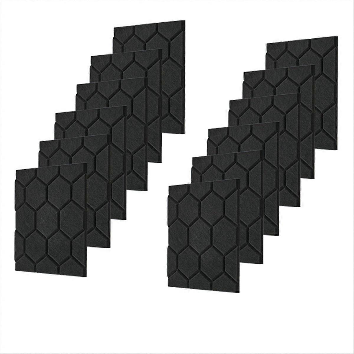 Acoustic Panels Soundproof Wall Panels Self Adhesive 12 Pack Black