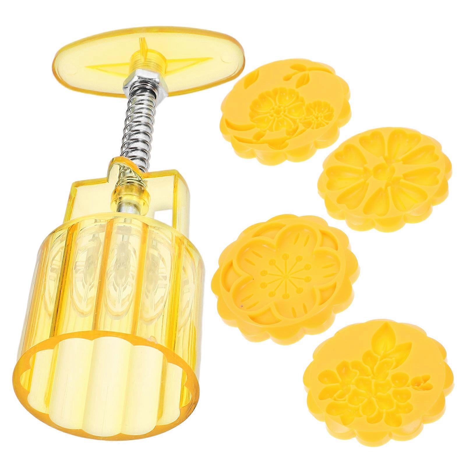 DIY Moon Cake Mold Hand Press Tool 1Set for Baking Use in Kitchen