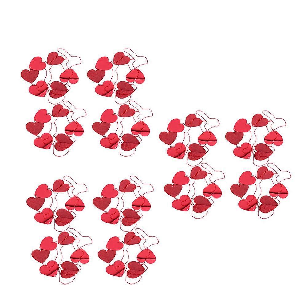 Festival Background Decor Valentine Heart String for 12Pcs