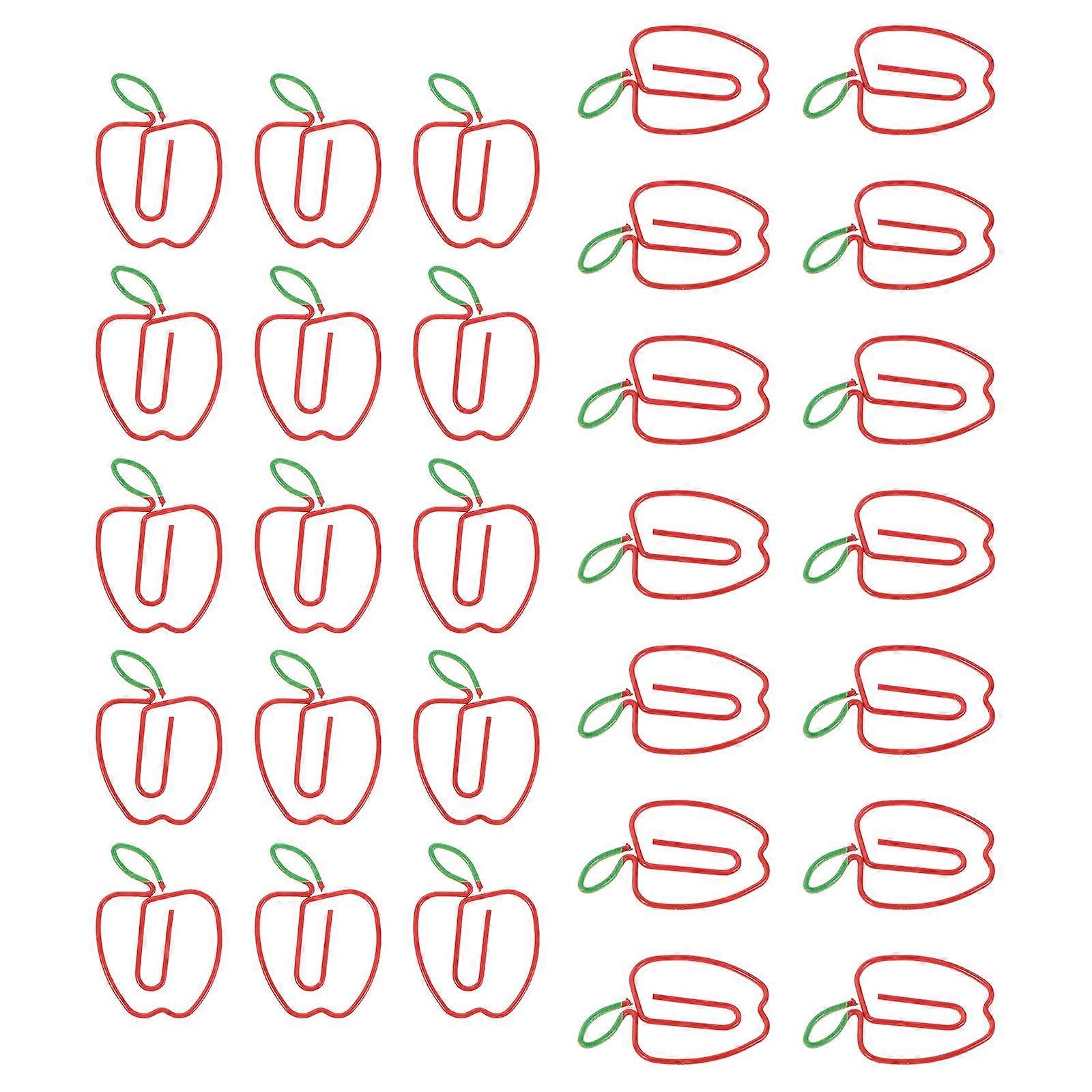 Creative Paper Clips Red Metal Bookmark for Office 100Pcs Document Clips