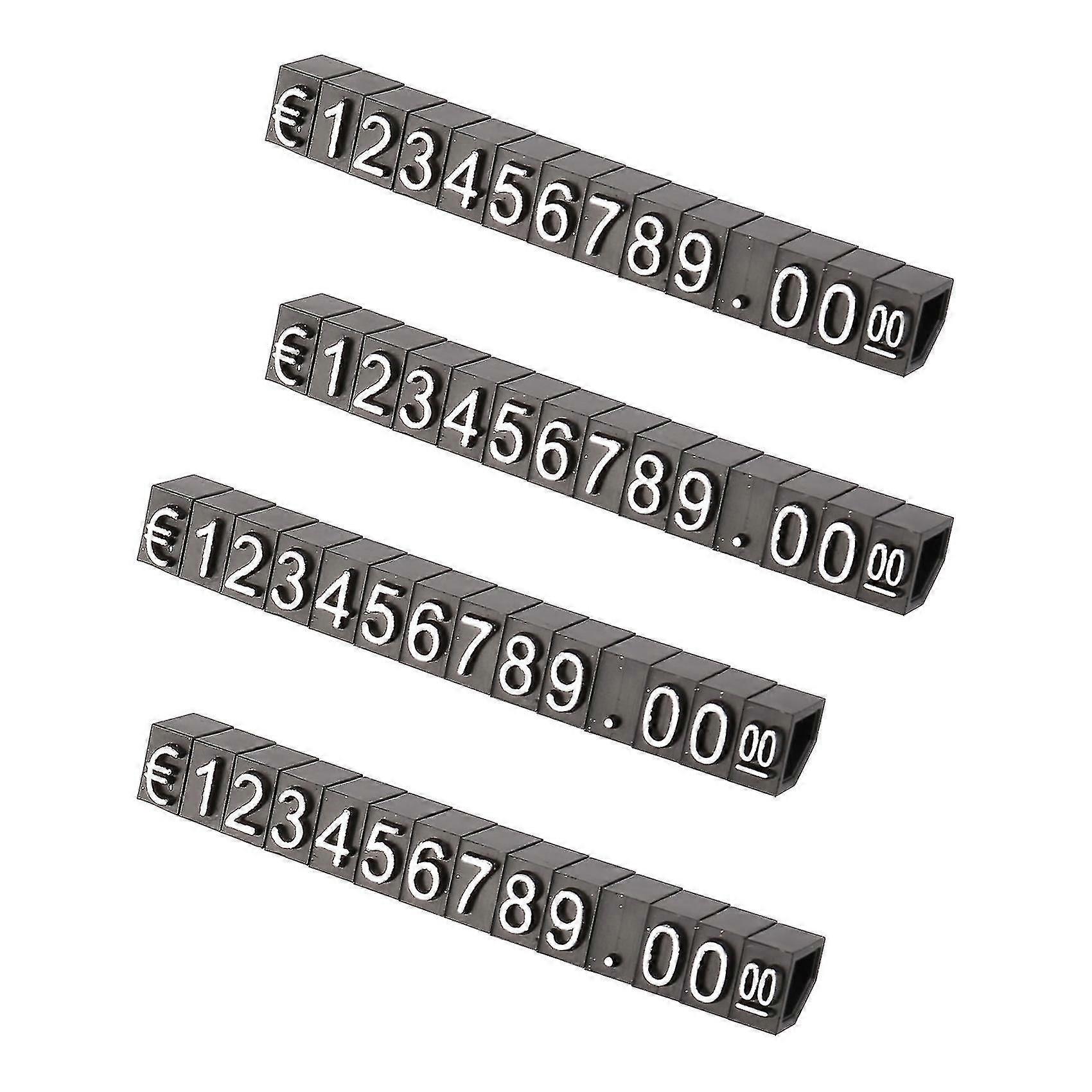 30sets Plastic Cubes Price Display Tags Adjustable Number Label Stand Frame