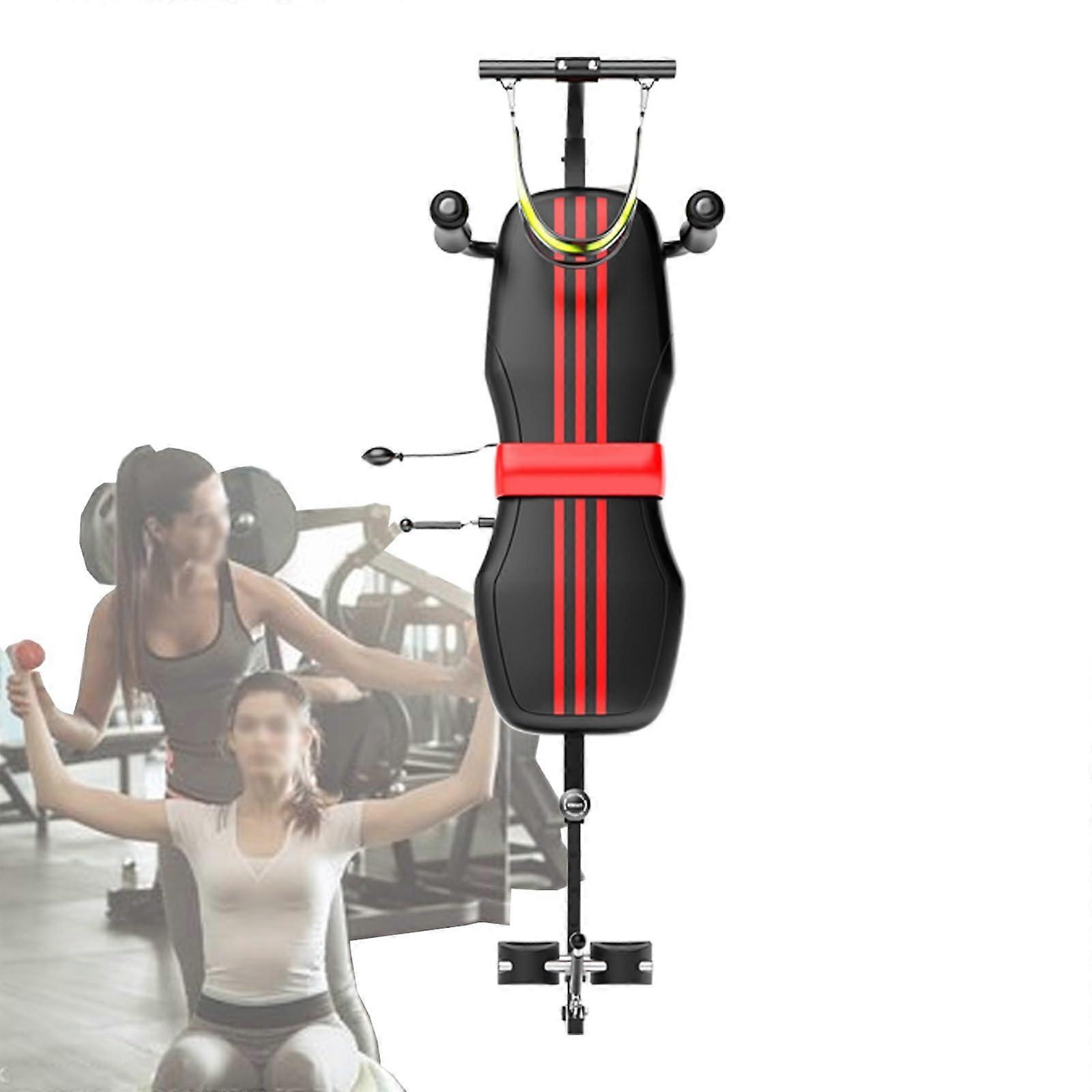 Adjustable Back Stretching Machine with Manual Traction Control and Spine Decompression Bench for Home