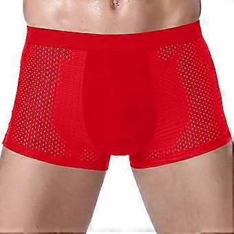 Valentine's Day Gifts for Him Mens Underwear Fashion Ice Silk Panties Briefs Fashion Breathable Nylon Mesh Boxers Mens Boxer Briefs Red
