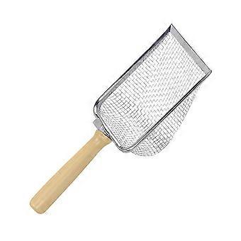 Cat Litter Scoop Stainless Steel Deep Shovel with Wooden Handle and Holder for Pet Owners