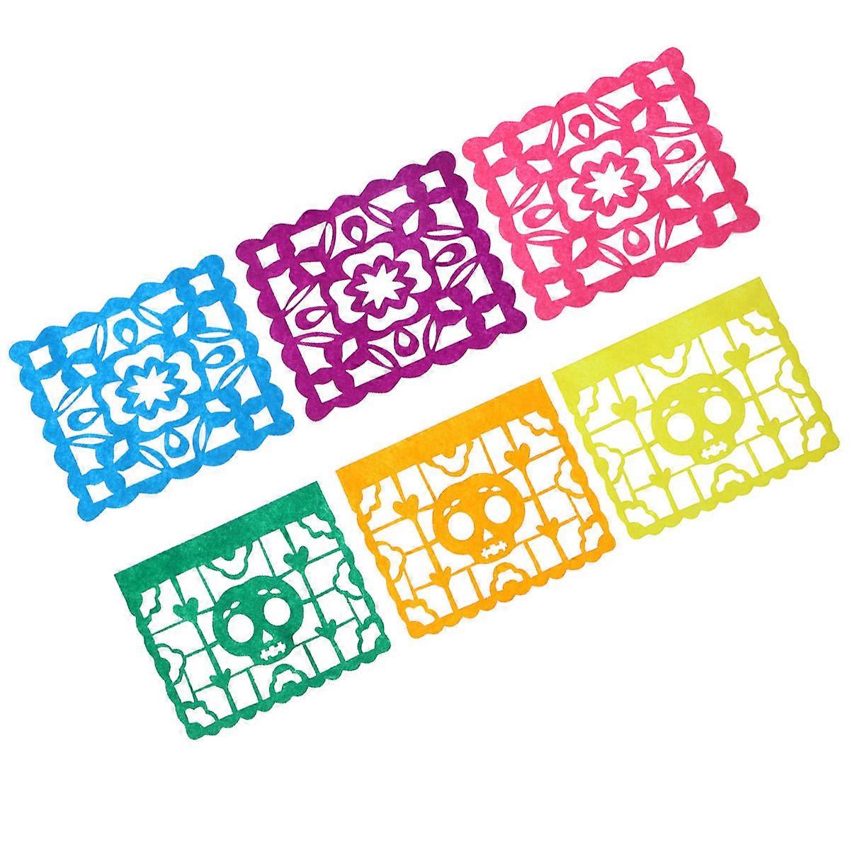 Mexicano for Decoration 6Pcs Skull Pattern Assorted Colors