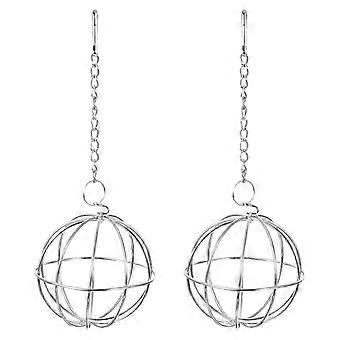 2 Pack Stainless Steel Hanging Ball Shape Chicken Treat Holder Vegetable Feeder for Poultry Rabbits Hamsters Guinea Pigs
