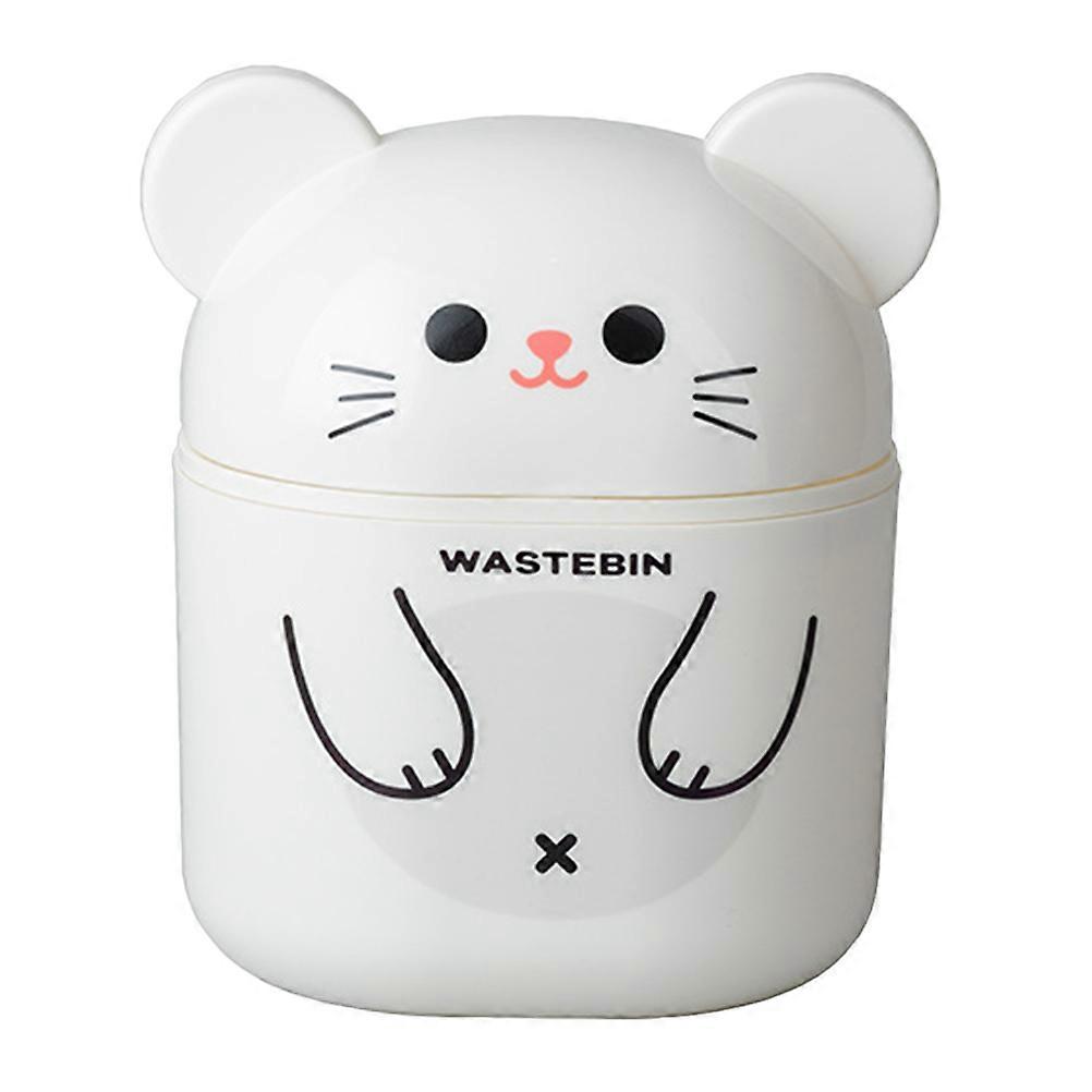 Mini Garbage Bin Desktop Trash Bin for Storage Flipping Lid
