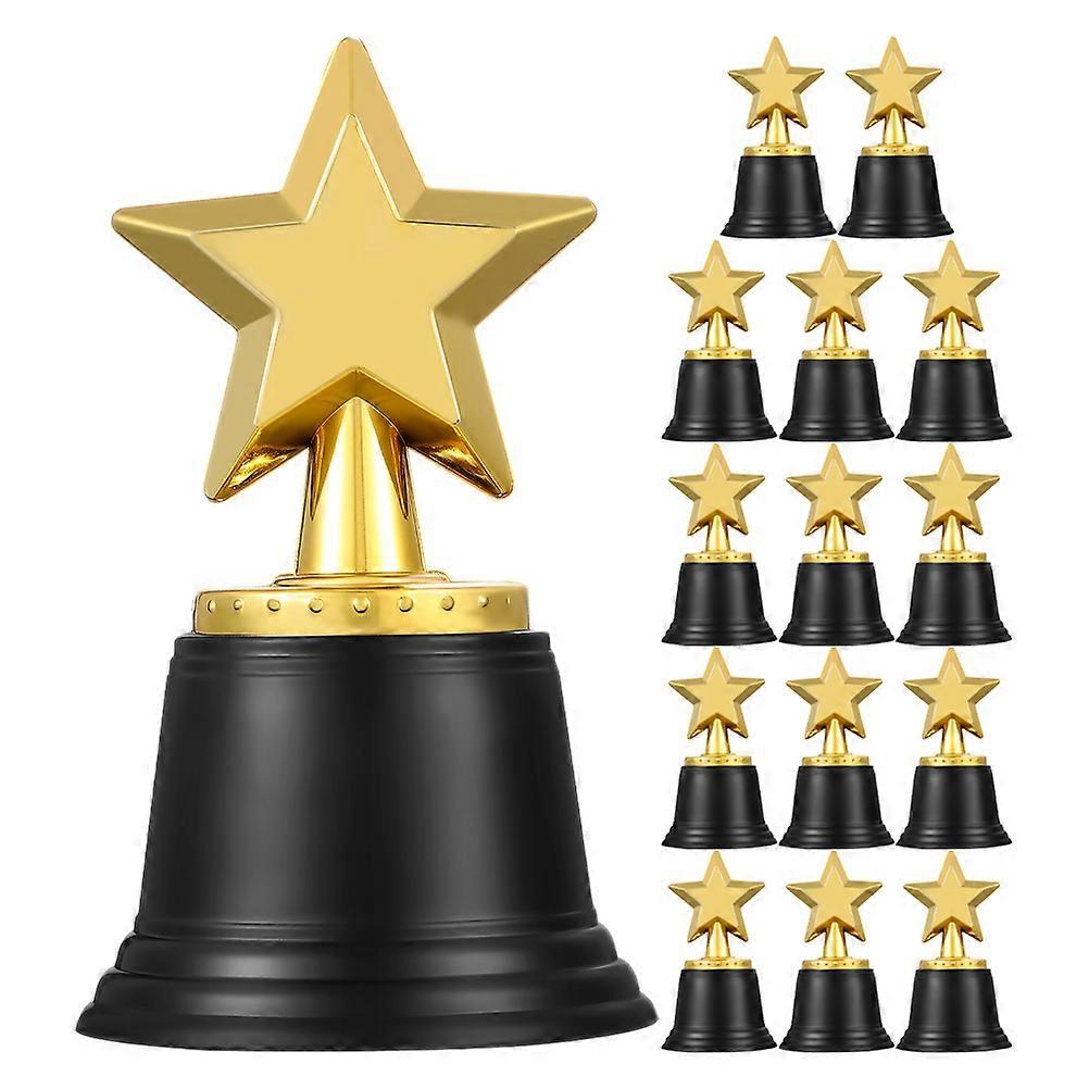 Student Trophy Golden Mini Trophy for Recognition 15Pcs Plastic