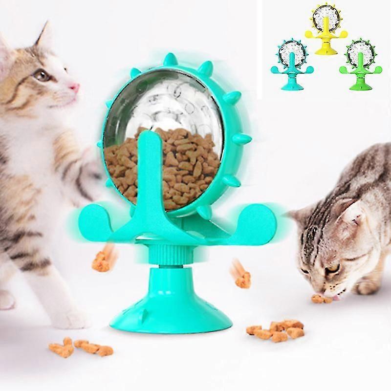 Fun Pet Cat Turntable Toy Rotatable Windmill Interactive Feeding Play Device