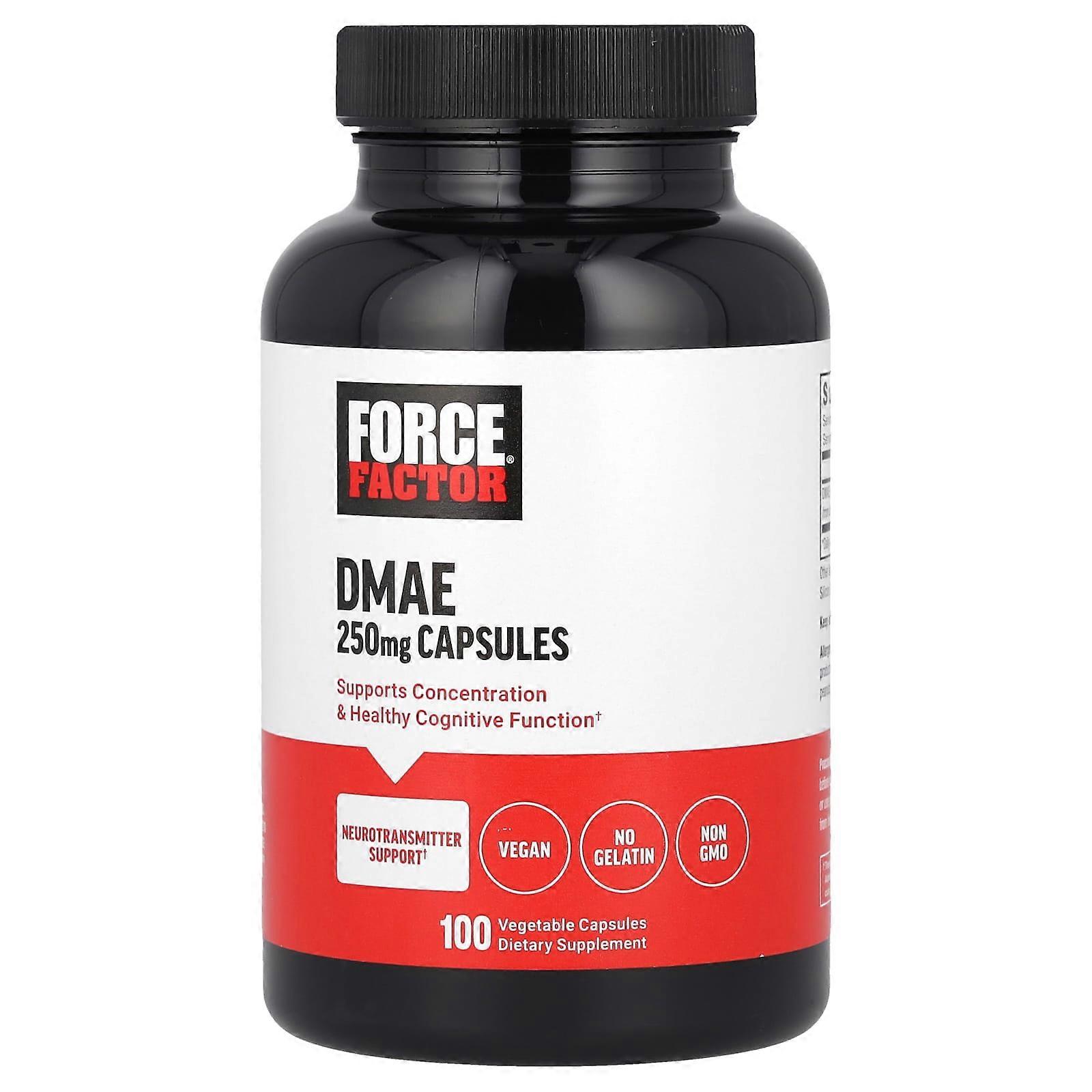 Force Factor, DMAE, 250 mg, 100 Vegetable Capsules, 3-Pack